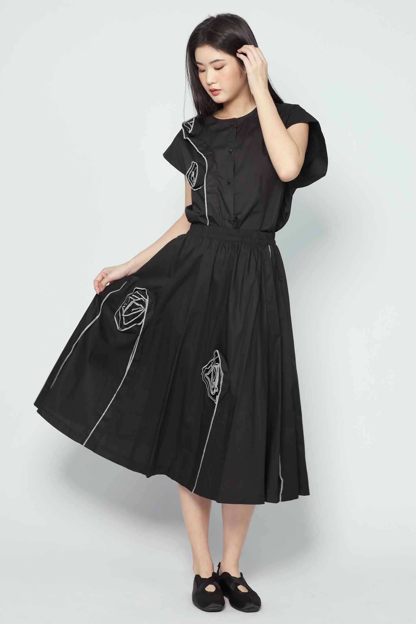 Backorders Tang Rosette 2 in 1 Top and Skirt Set