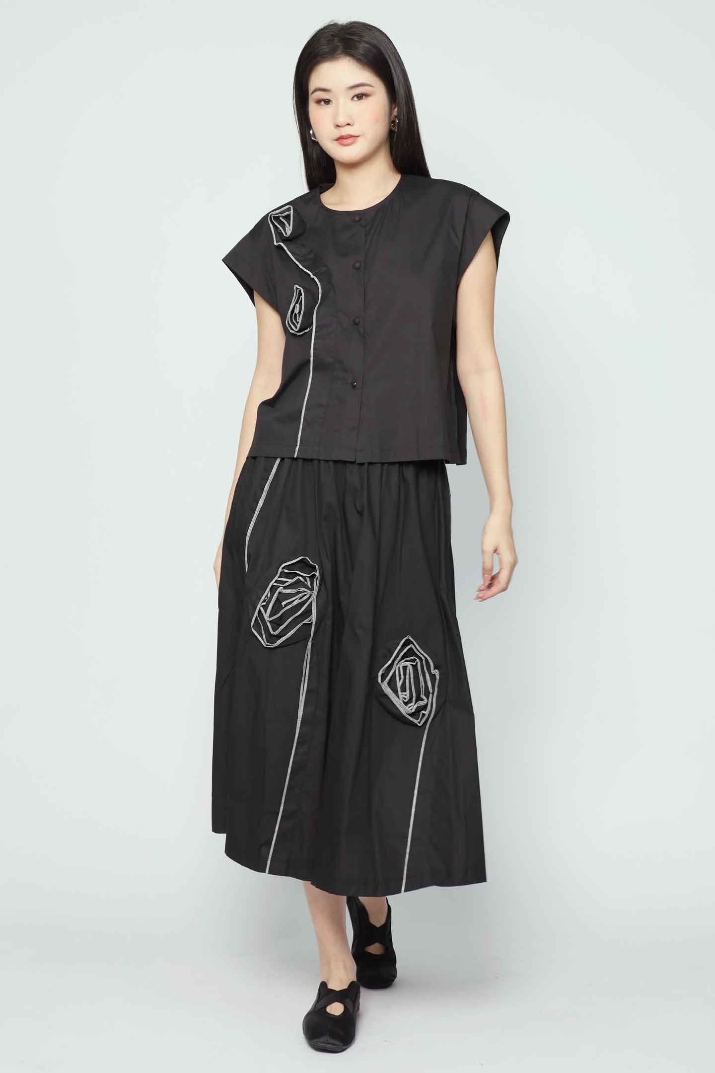 Backorders Tang Rosette 2 in 1 Top and Skirt Set