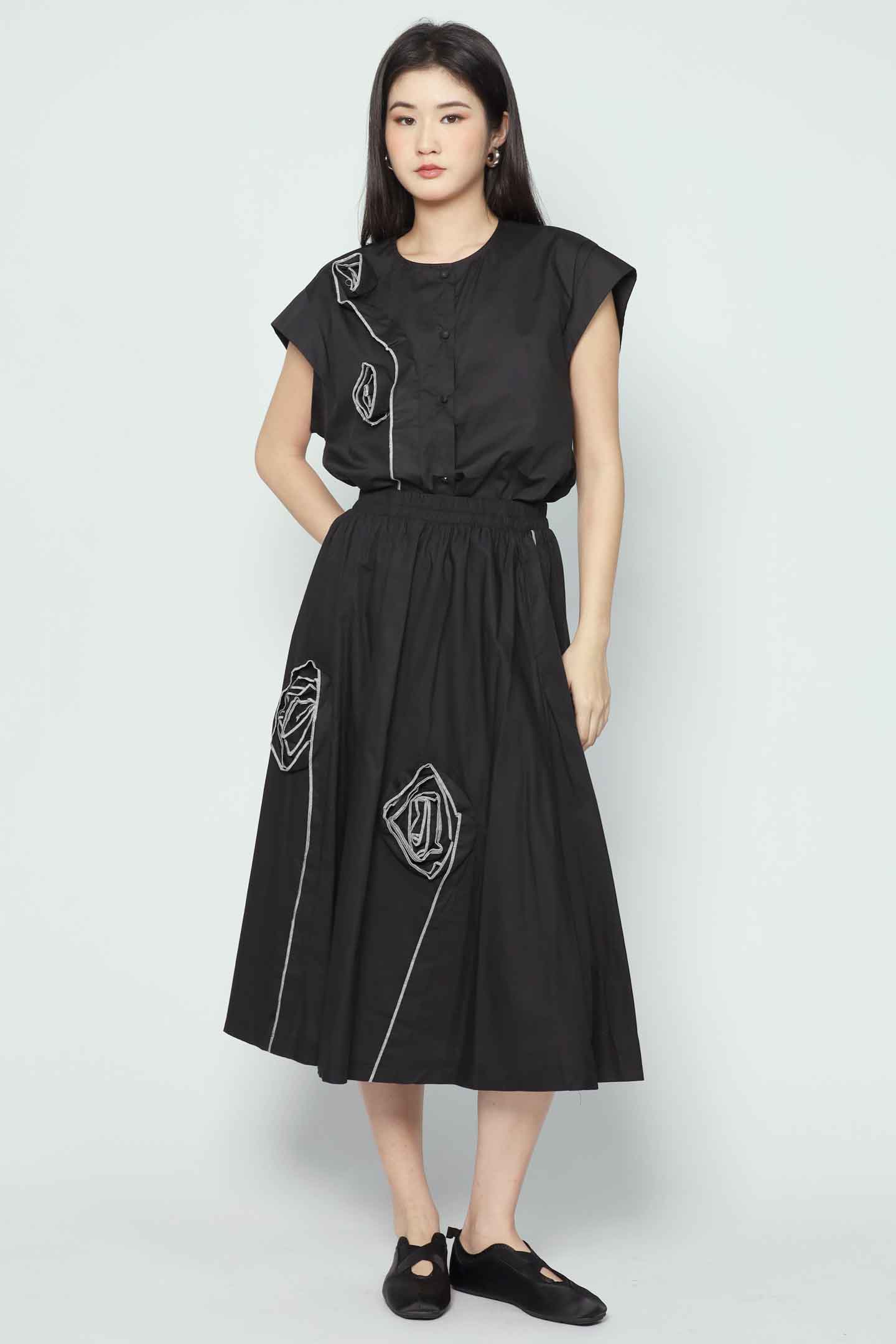 Backorders Tang Rosette 2 in 1 Top and Skirt Set