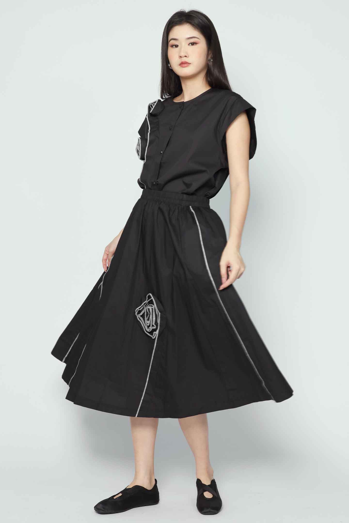 Backorders Tang Rosette 2 in 1 Top and Skirt Set