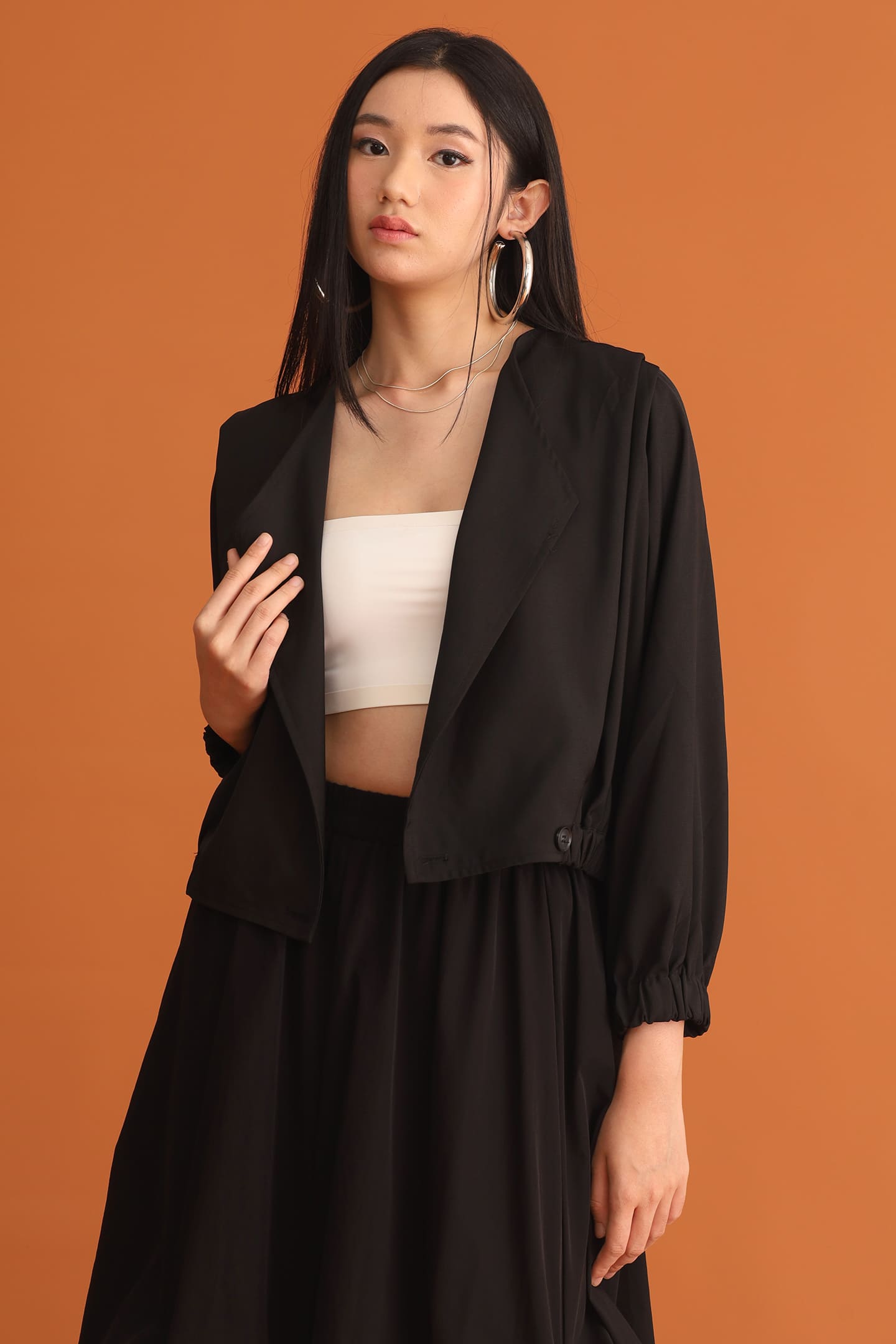 CHOSEN - Tate 2 Way Jacket Top in Black