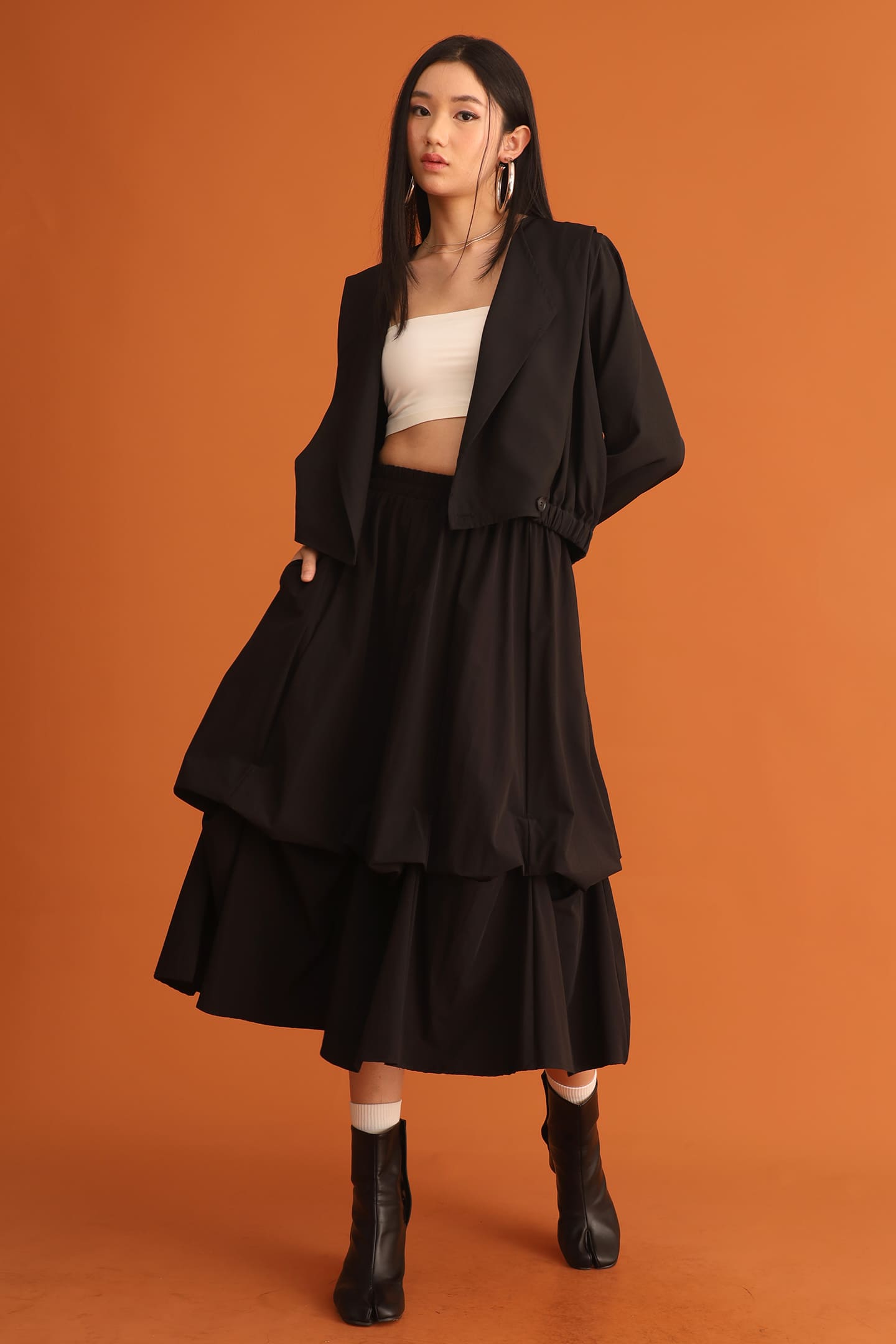CHOSEN - Tate 2 Way Jacket Top in Black