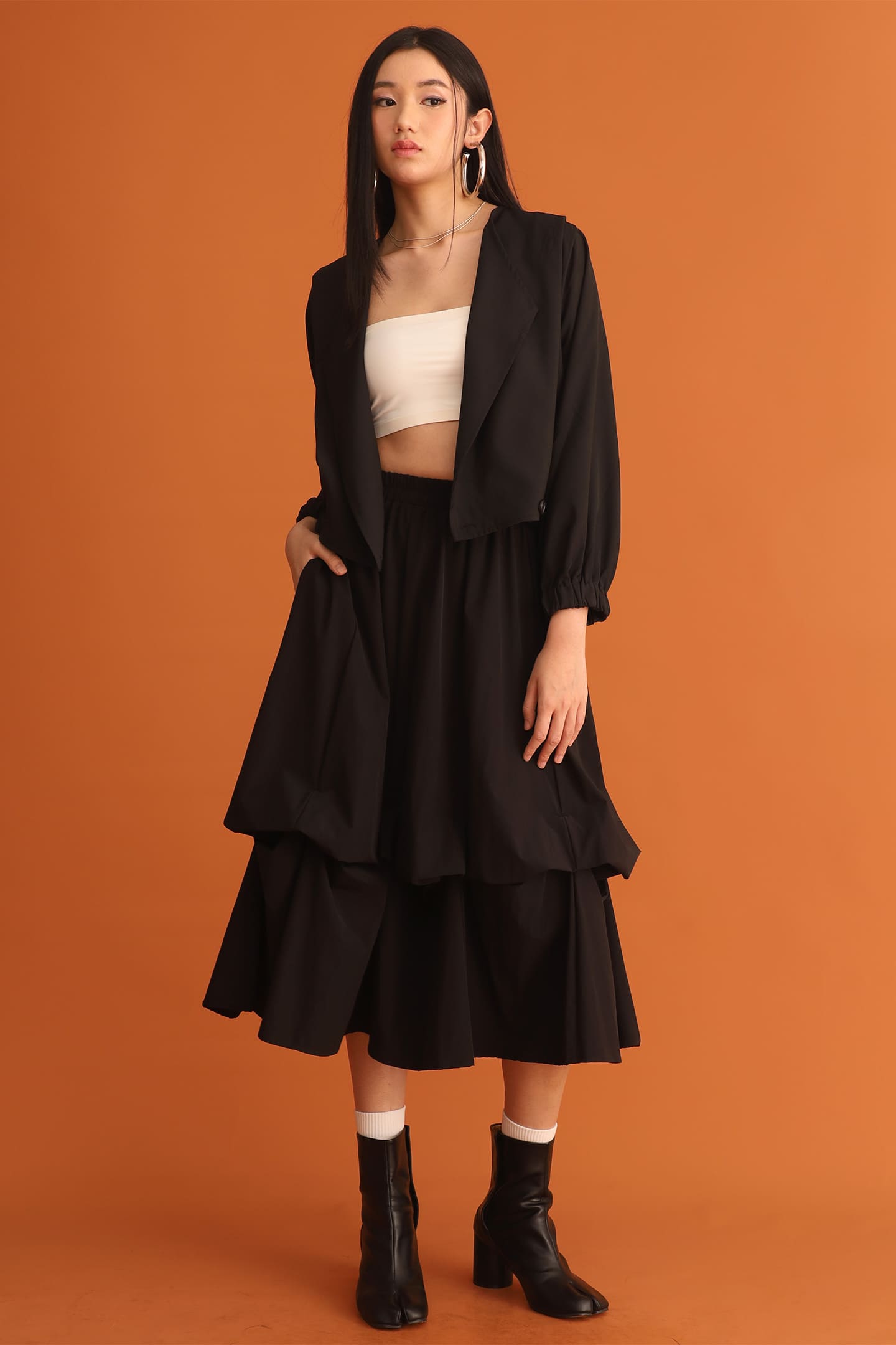 CHOSEN - Tate 2 Way Jacket Top in Black