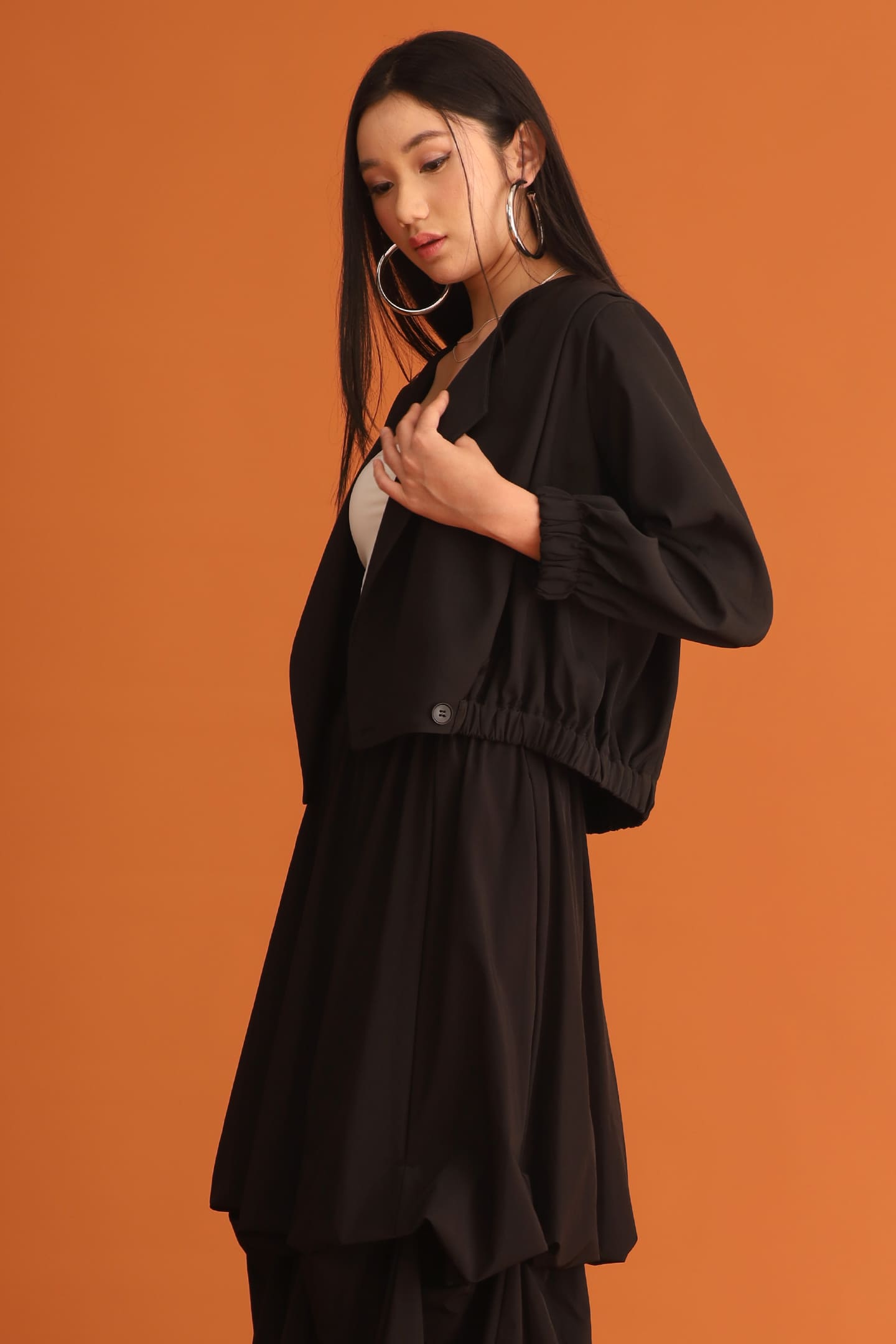 CHOSEN - Tate 2 Way Jacket Top in Black