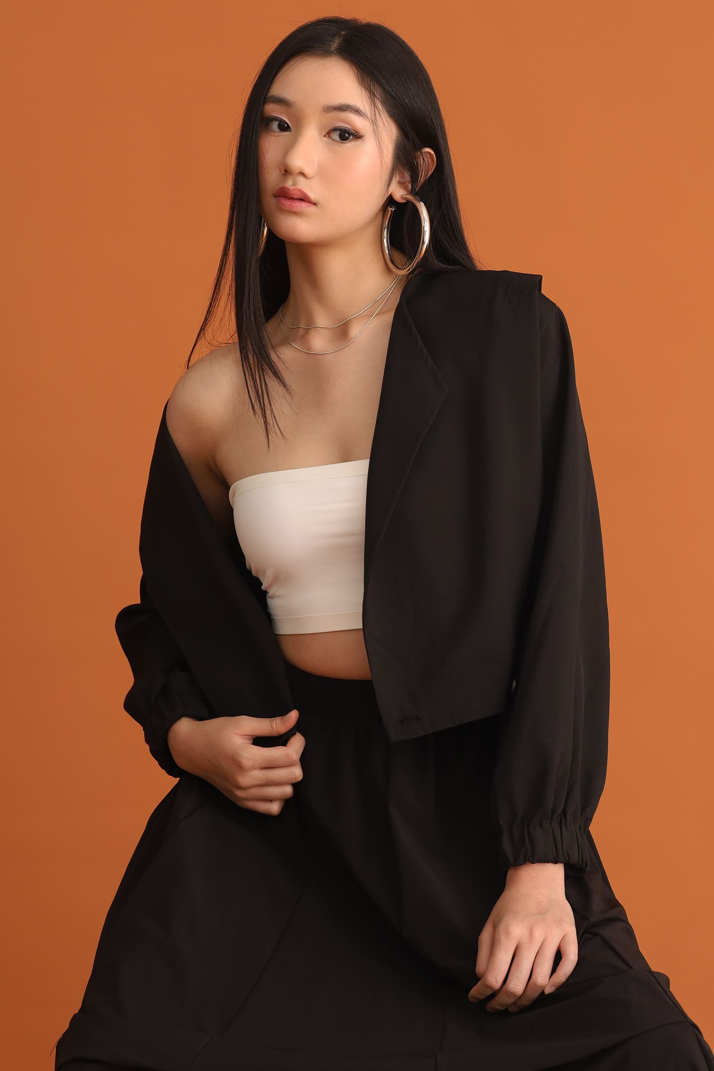 CHOSEN - Tate 2 Way Jacket Top in Black