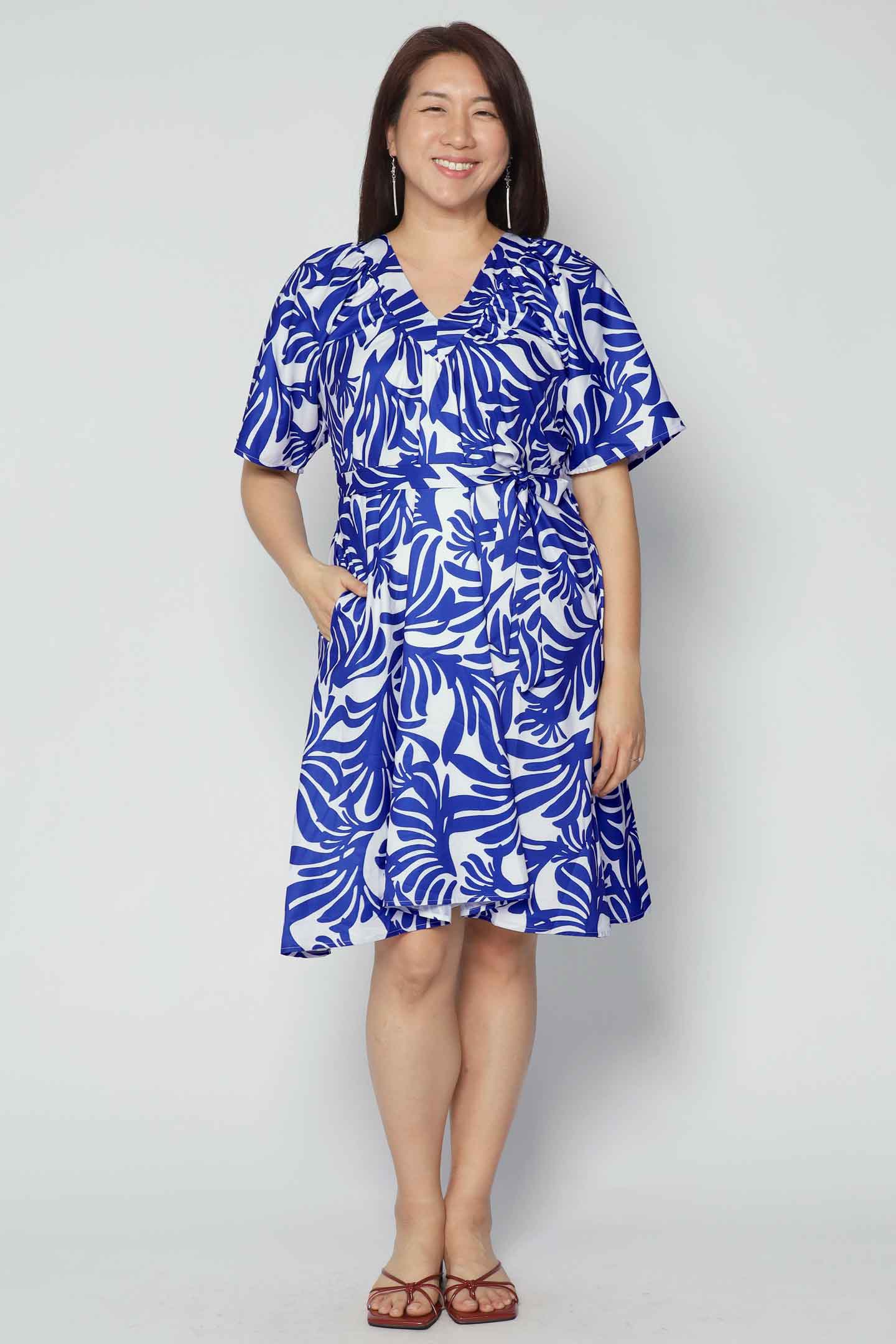 Tayler V Dress in Blue Fortune