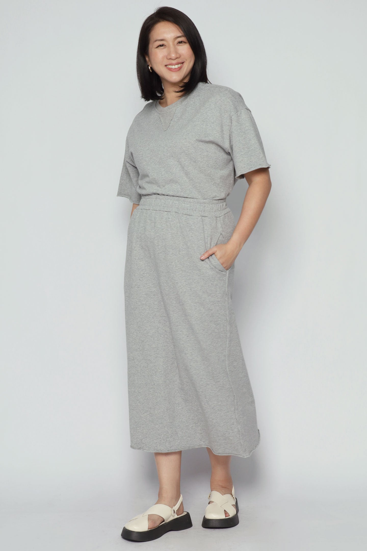 Trixie 2 in 1 Top and Skirt Set in Grey