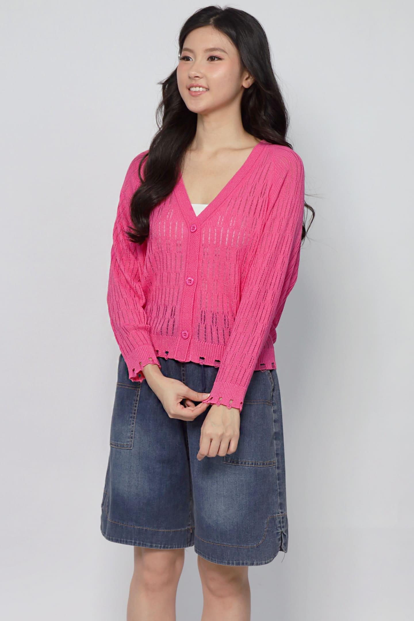 JOY - Twinkie Knit Cardigan in Pink