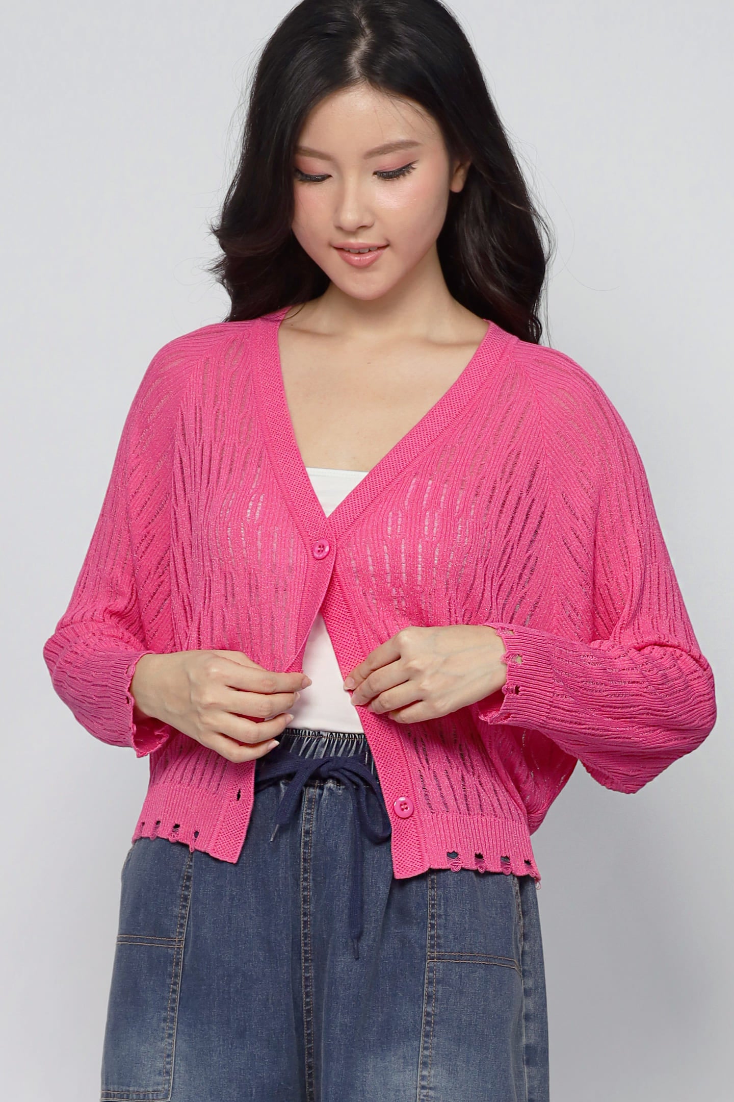 JOY - Twinkie Knit Cardigan in Pink