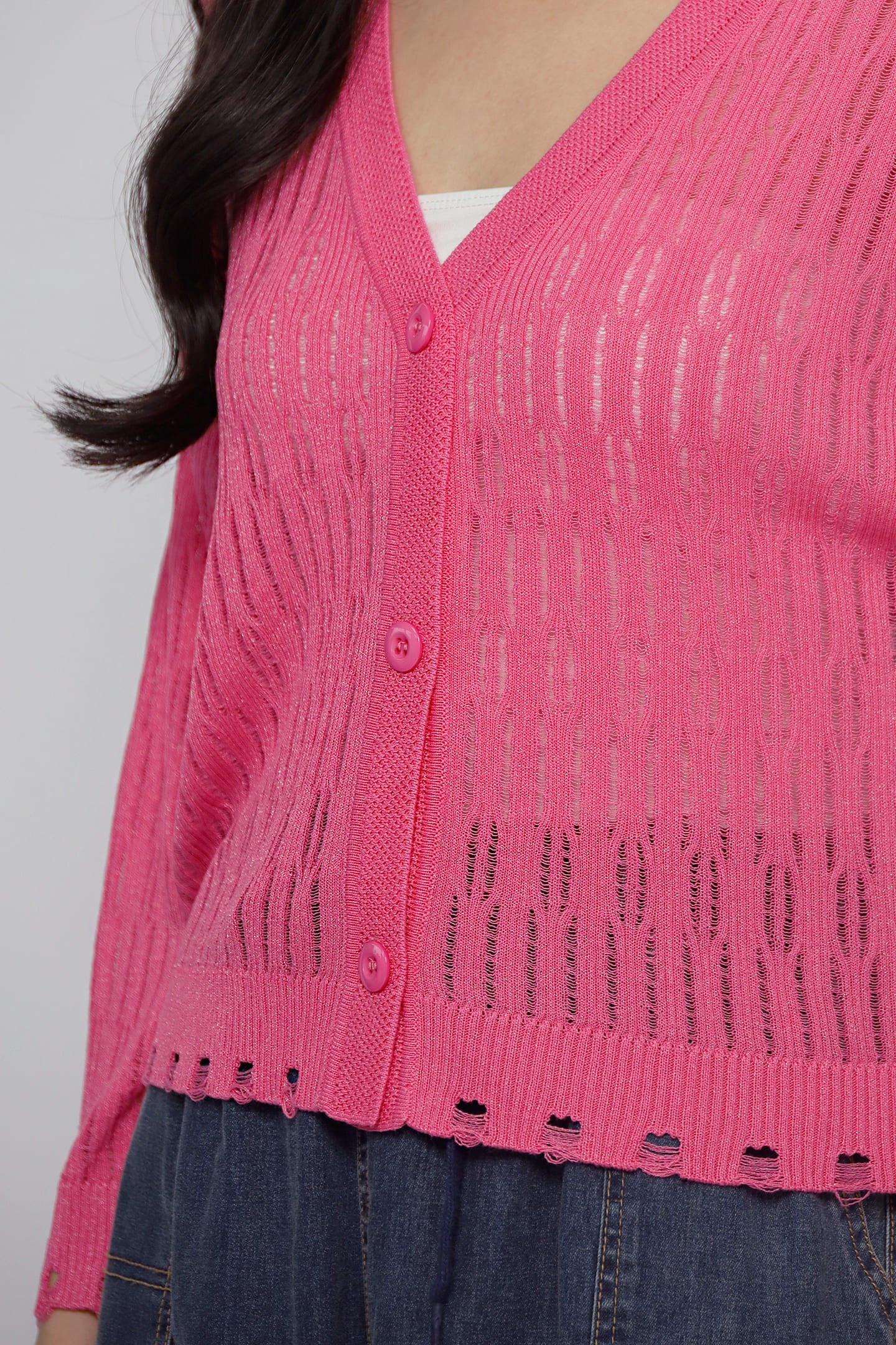 JOY - Twinkie Knit Cardigan in Pink