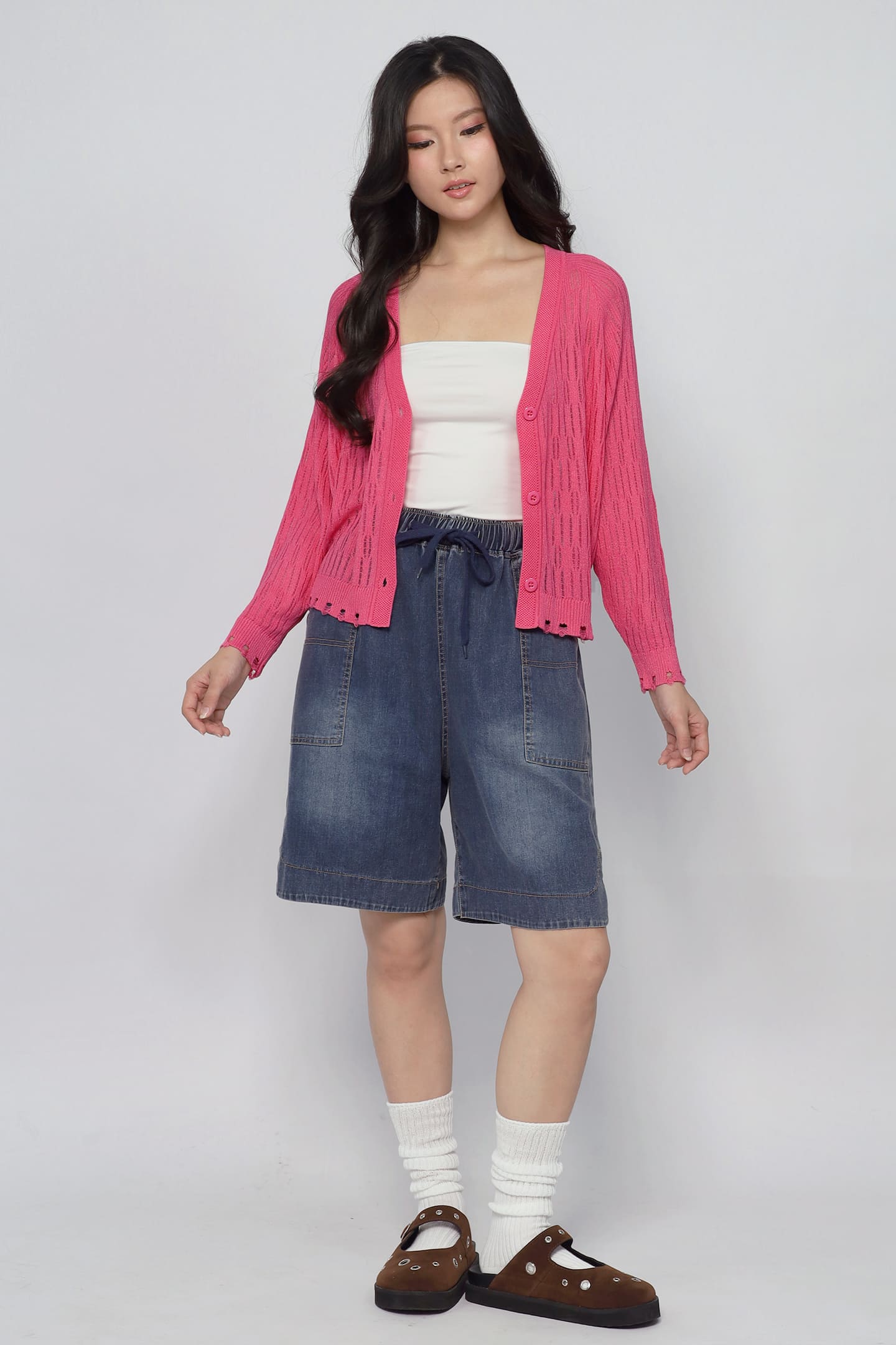 JOY - Twinkie Knit Cardigan in Pink