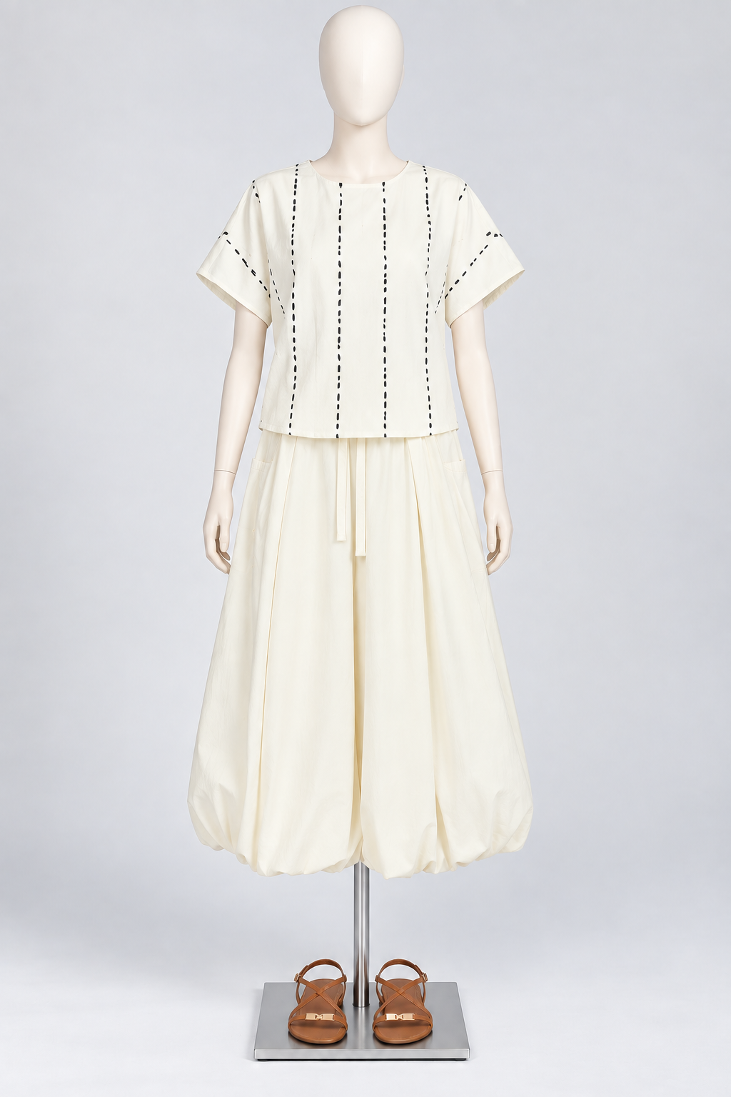 PO - Vivien Bubble Culottes in Cream