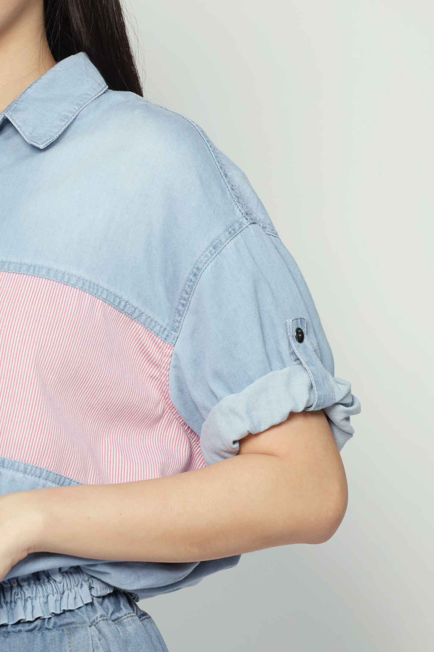 Backorders Weiwei Denim Pinstripes Jacket Top