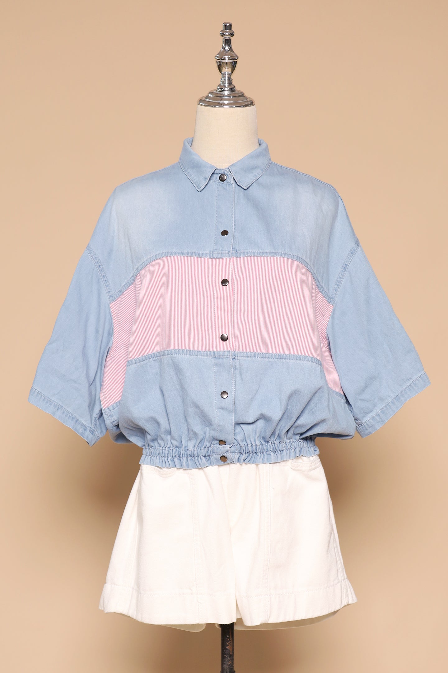 PO - Weiwei Denim Pinstripes Top