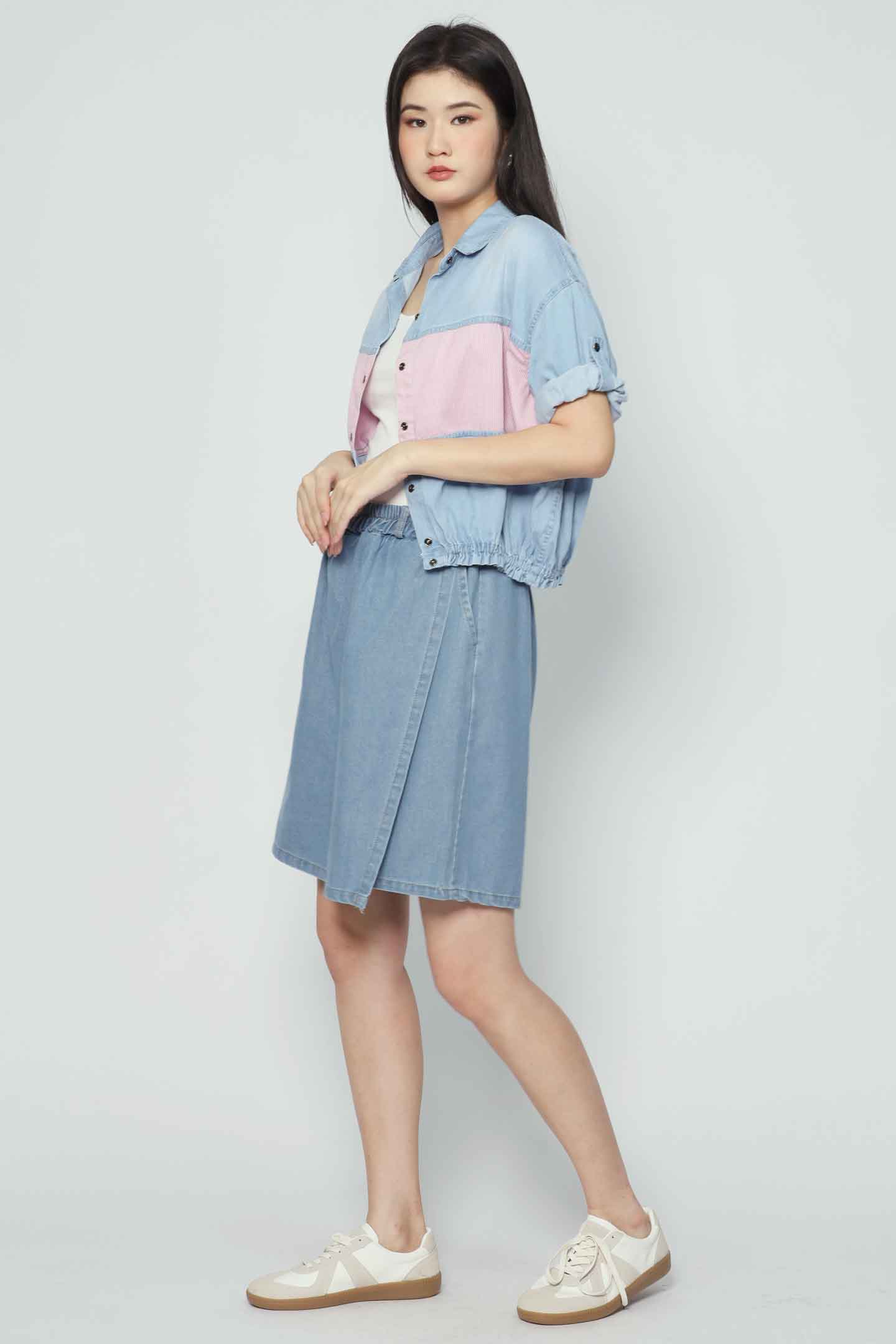 Backorders Weiwei Denim Pinstripes Jacket Top