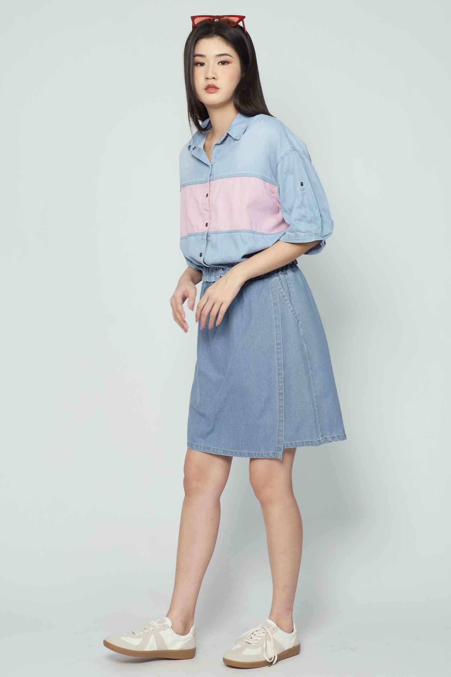 Backorders Weiwei Denim Pinstripes Jacket Top