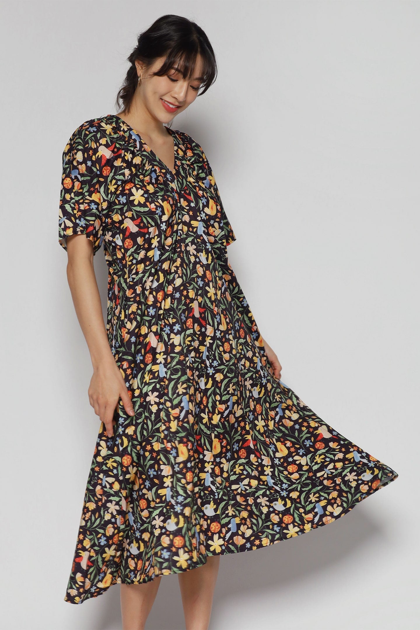 Whitney V Dress in Honeysuckle Floral