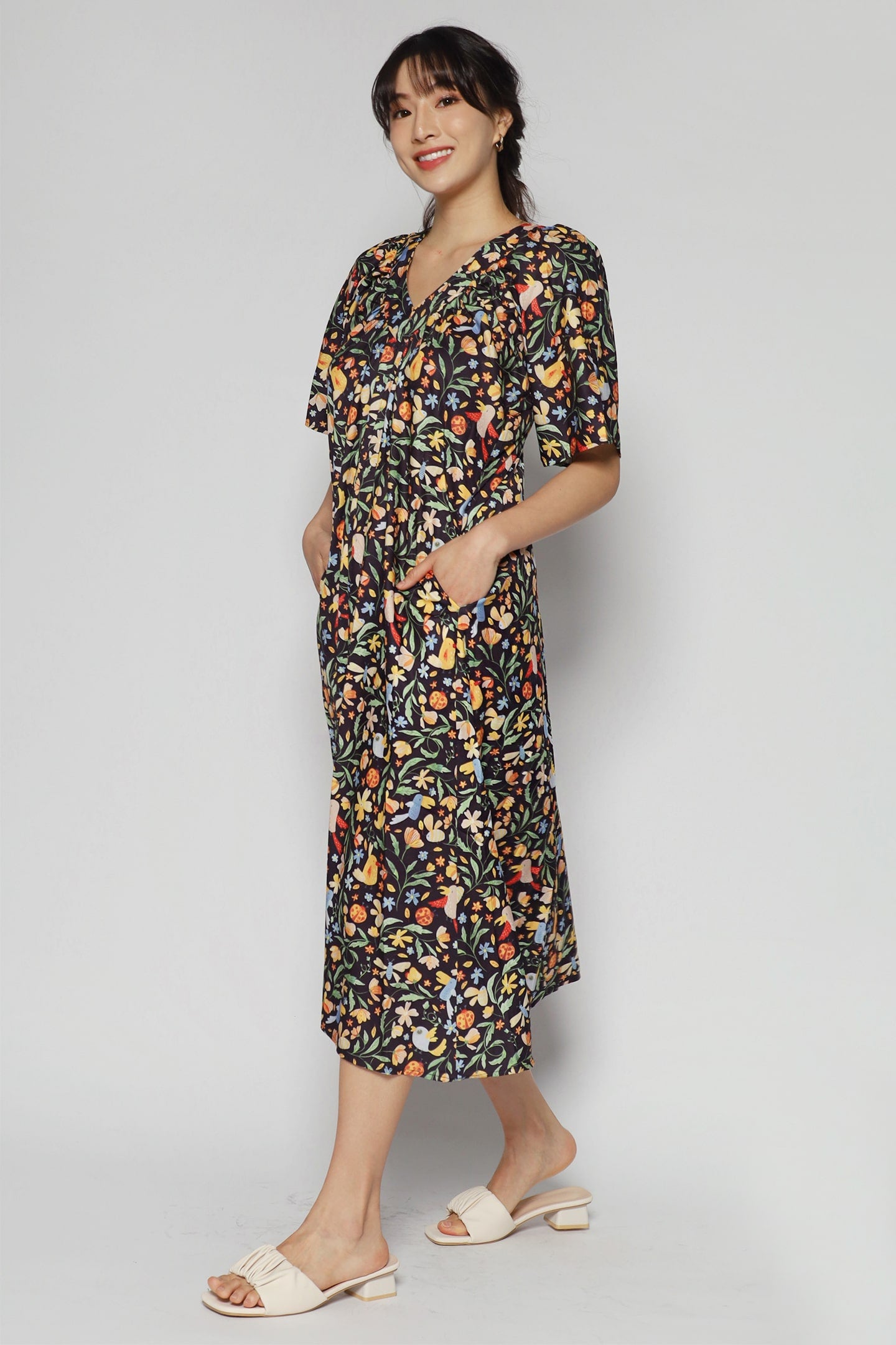 Whitney V Dress in Honeysuckle Floral