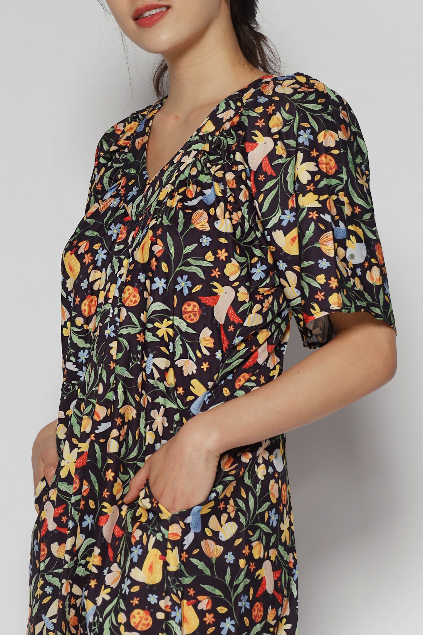 Whitney V Dress in Honeysuckle Floral
