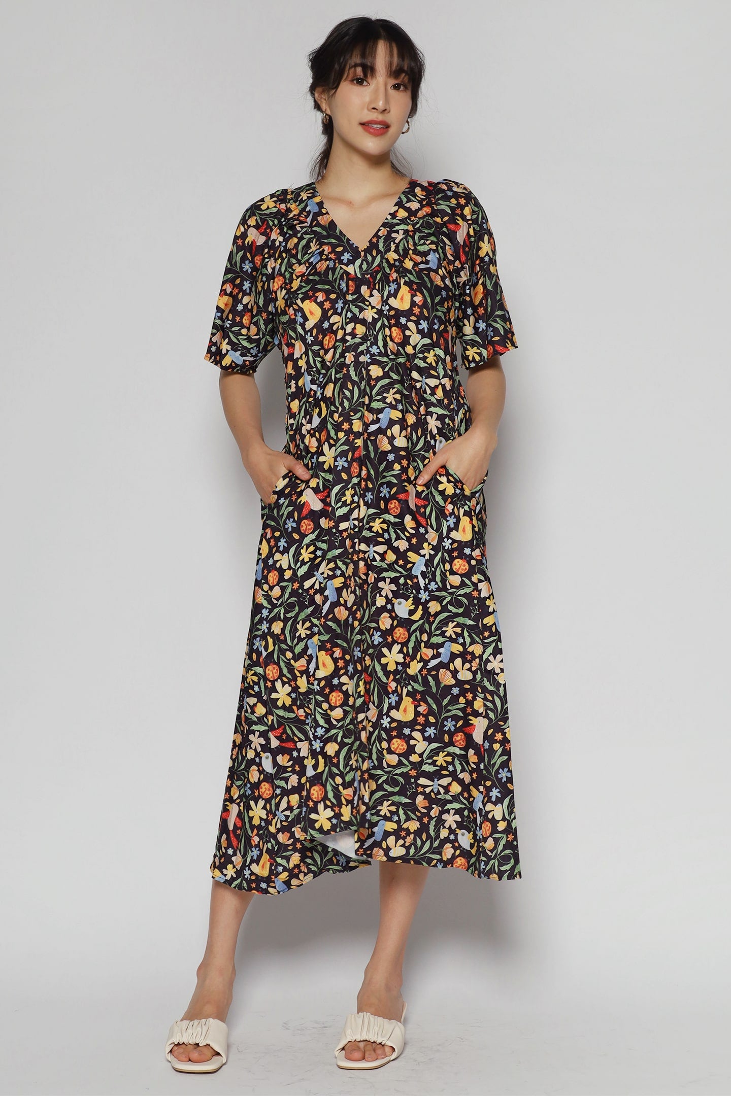 Whitney V Dress in Honeysuckle Floral