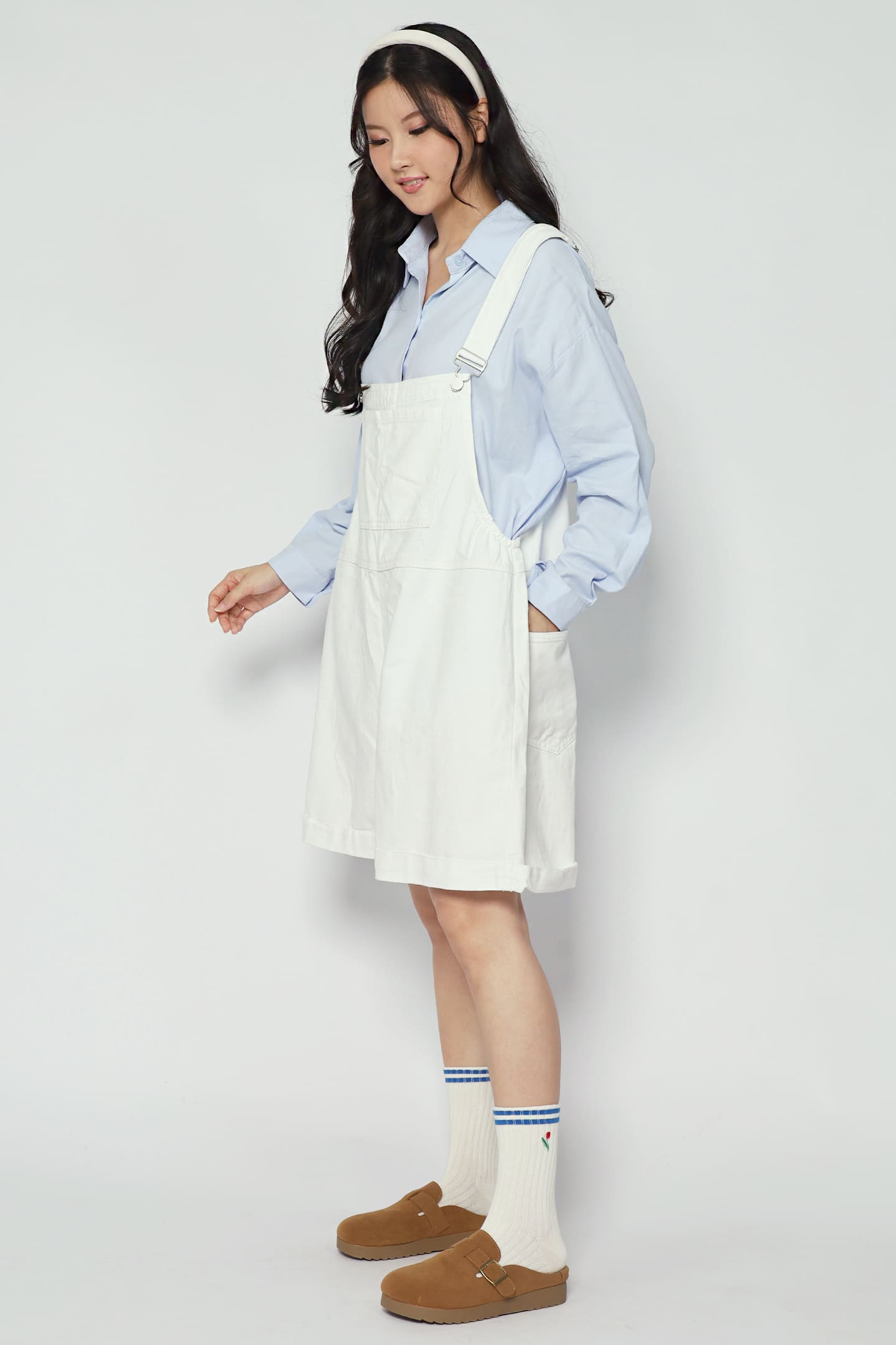 Confetti Pop Pinafore Playsuit in White