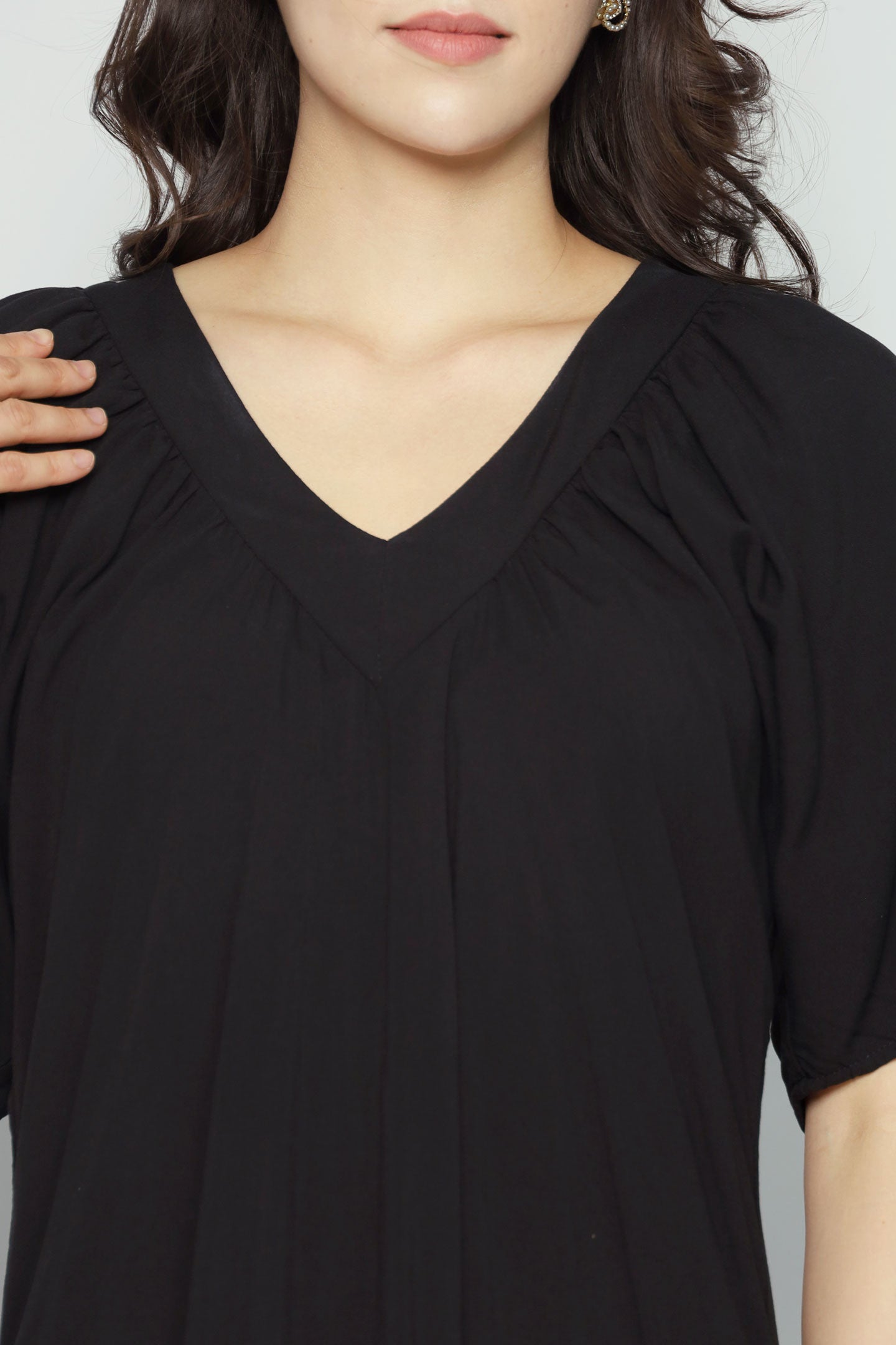 Whitney V Dress in Black