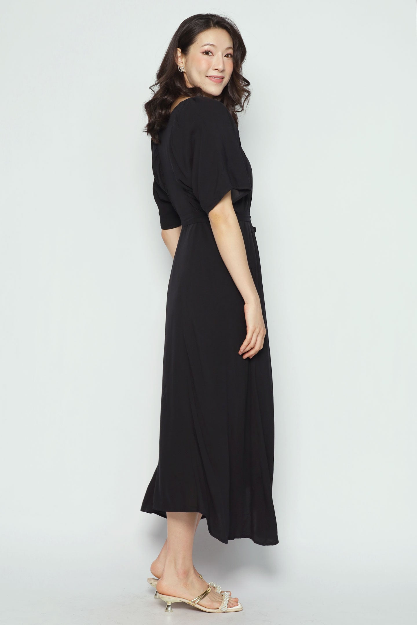 Whitney V Dress in Black
