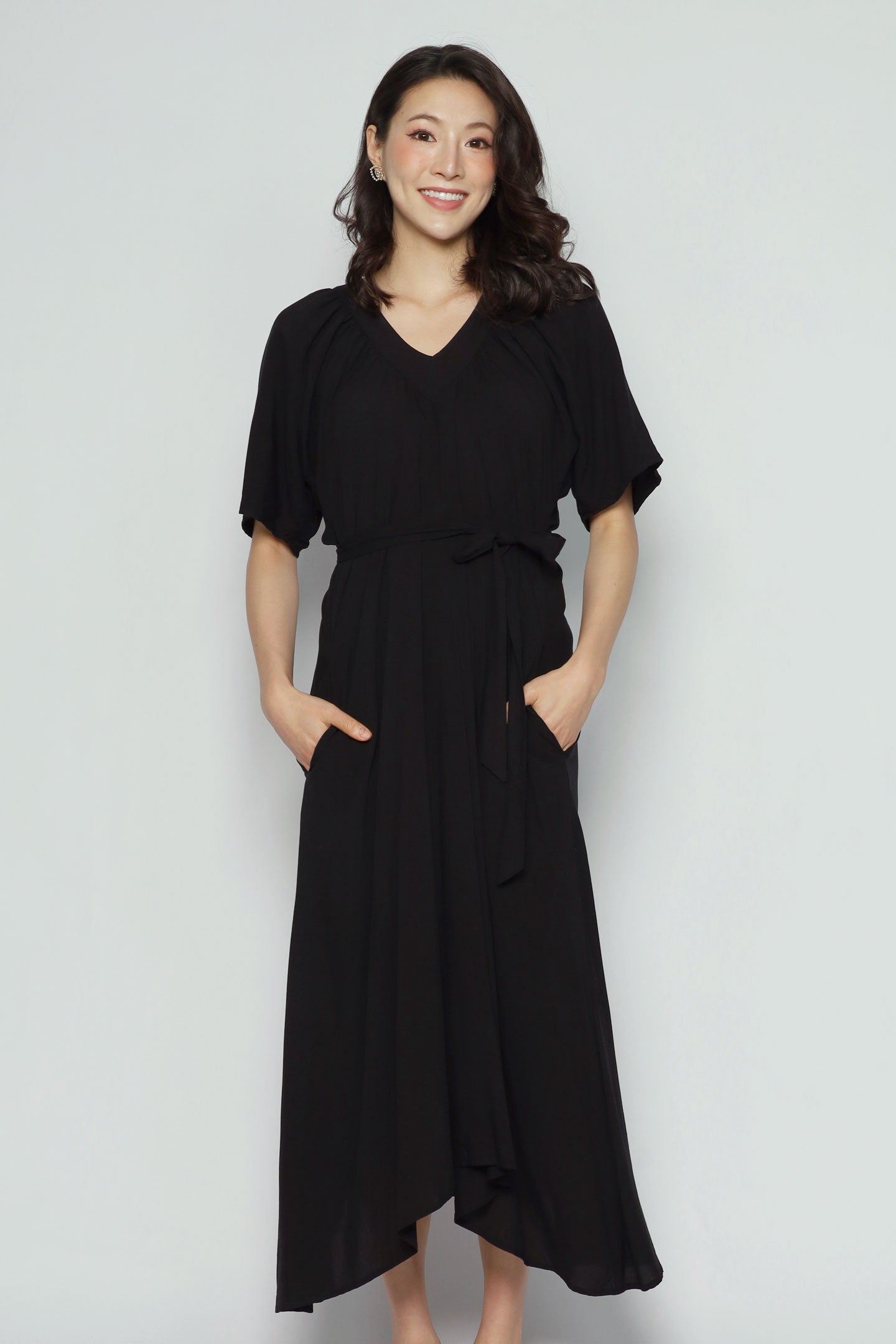 Whitney V Dress in Black