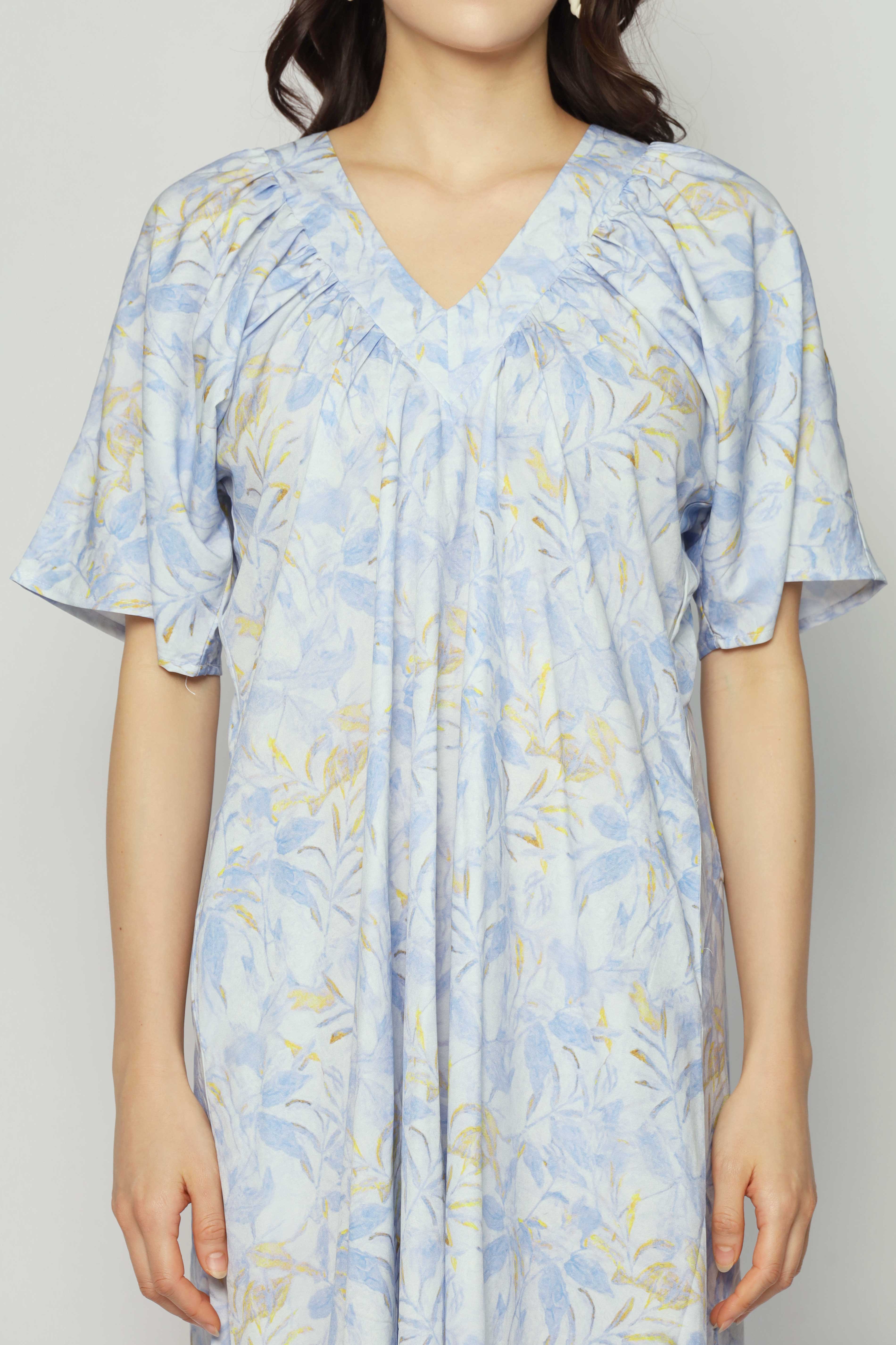 Whitney V Dress in Blue Floret