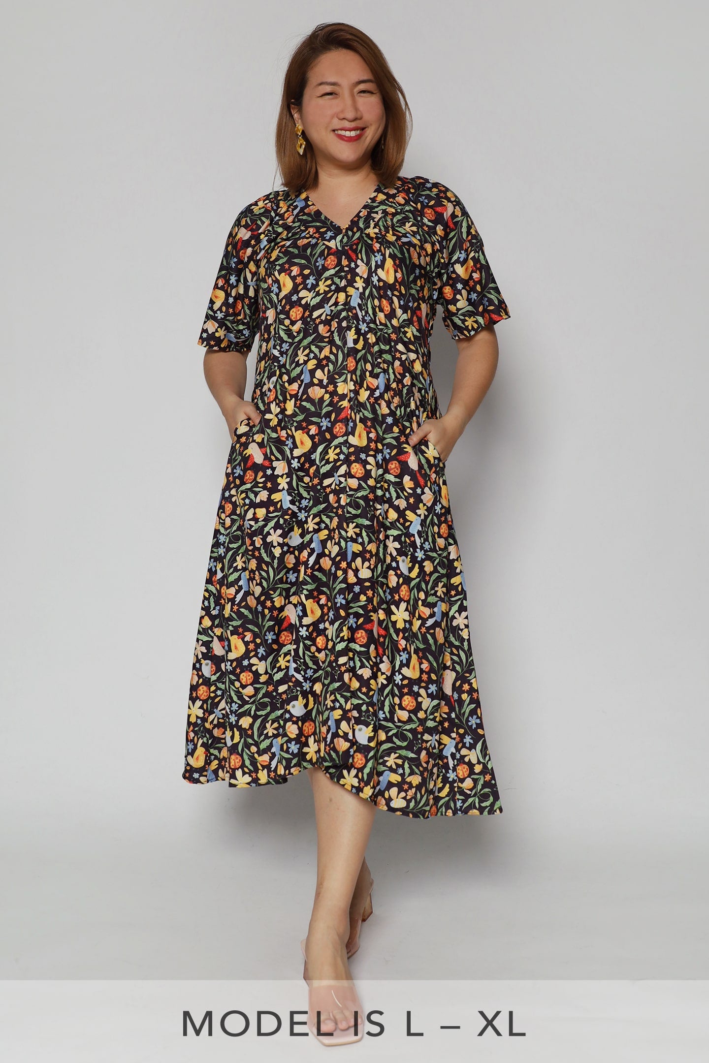 Whitney V Dress in Honeysuckle Floral
