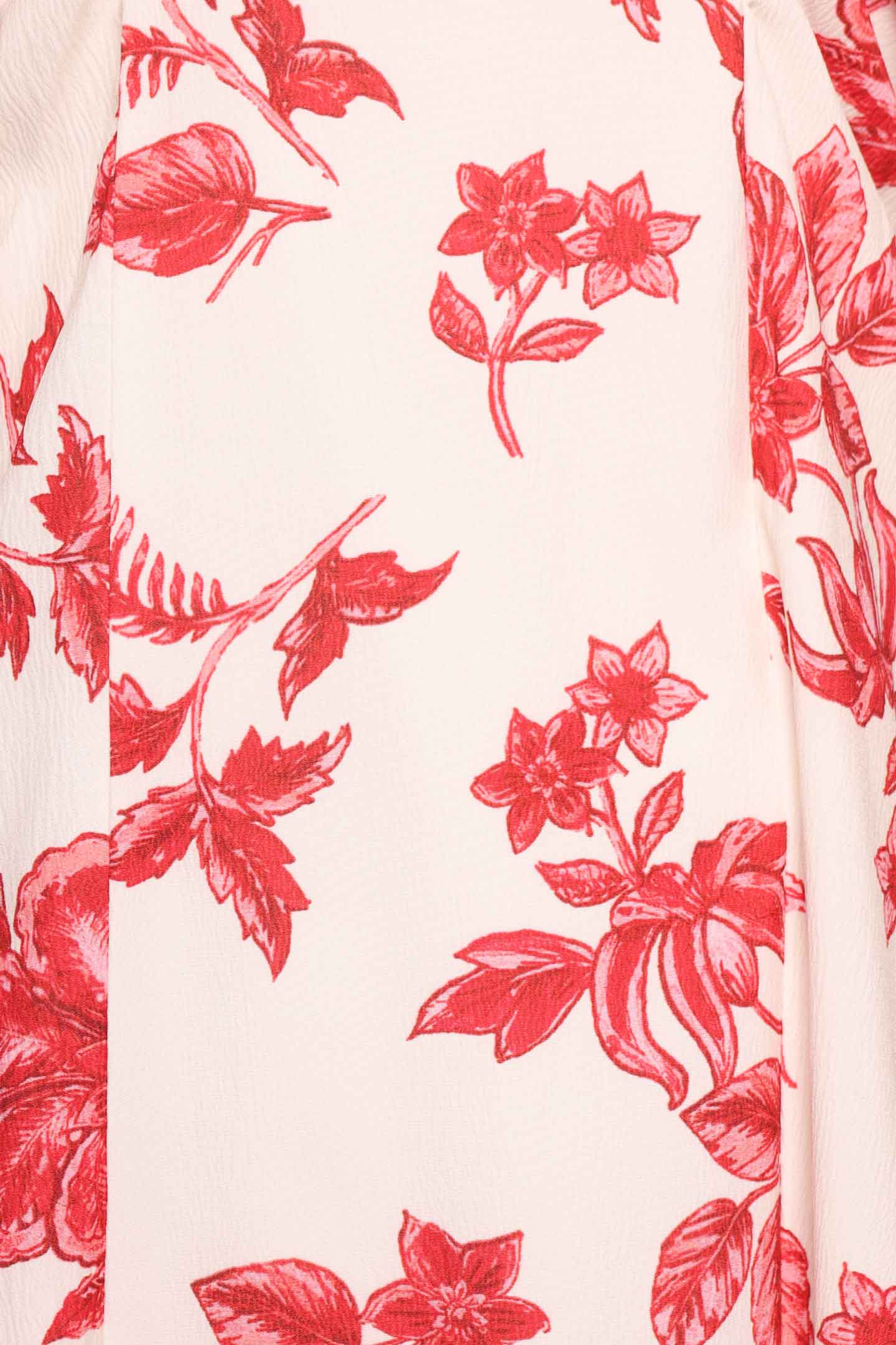 PO - Whitney V Dress in Red Festive Blooms