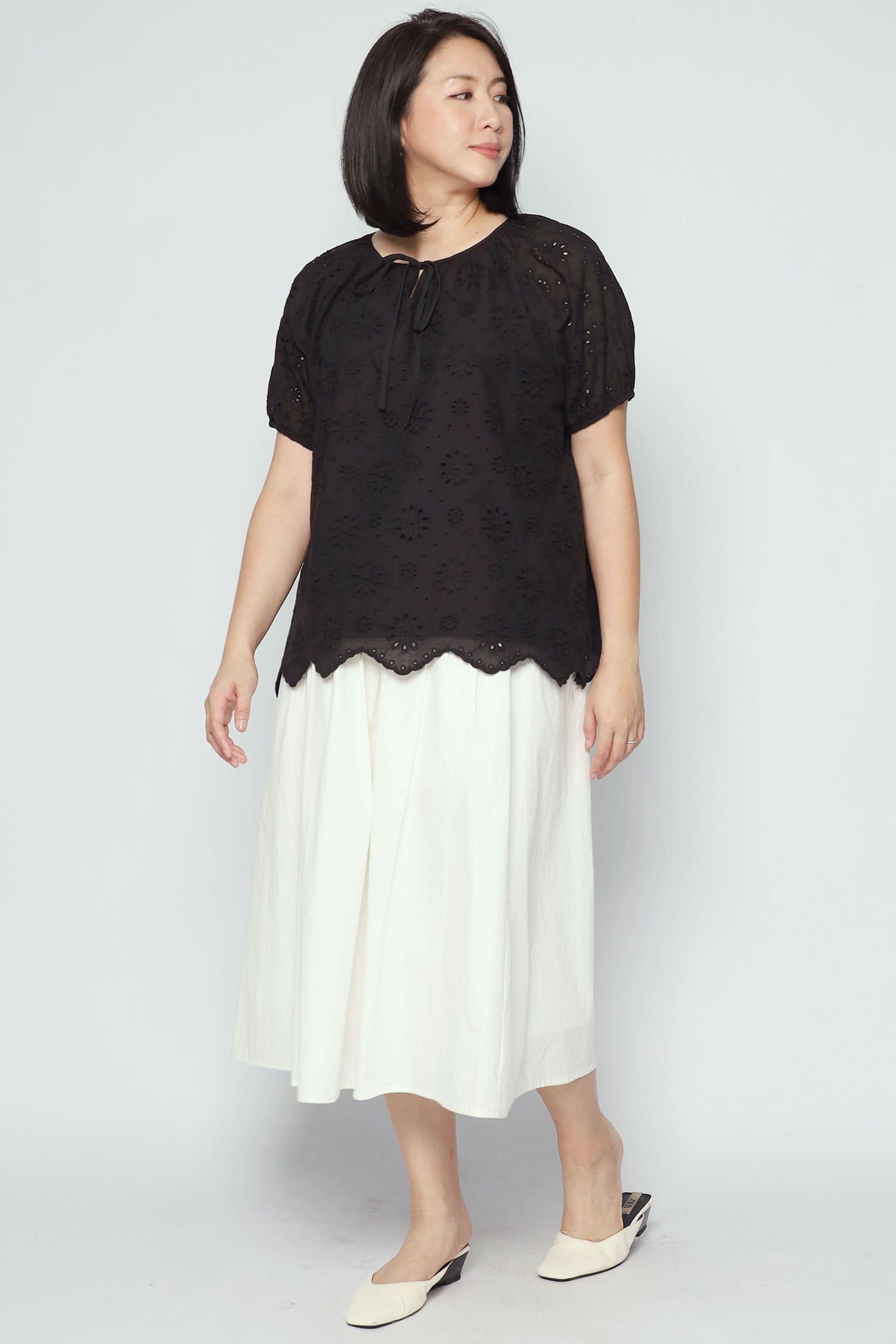Willa Top in Black Crochet