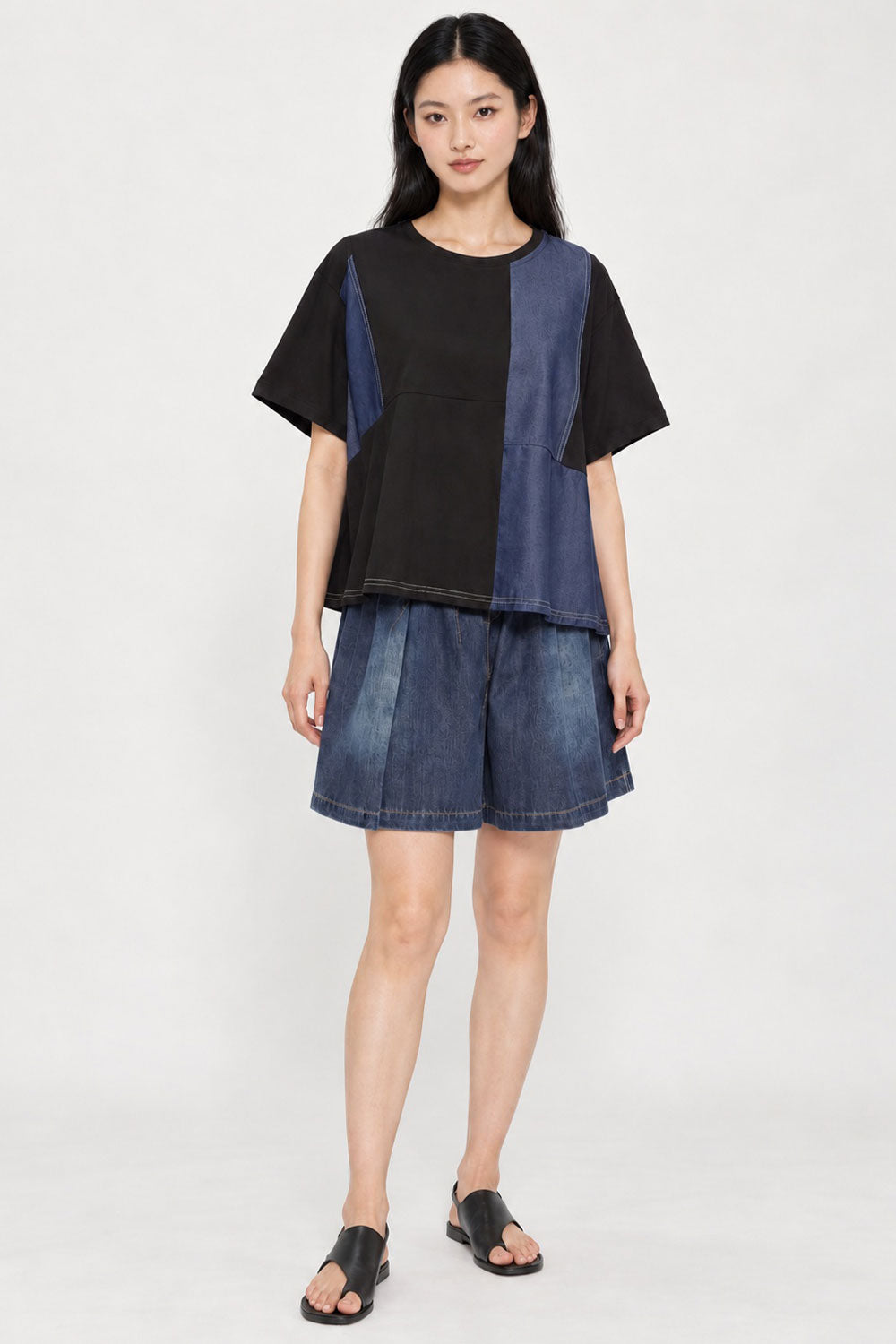 Yaraelle Top in Black Denim