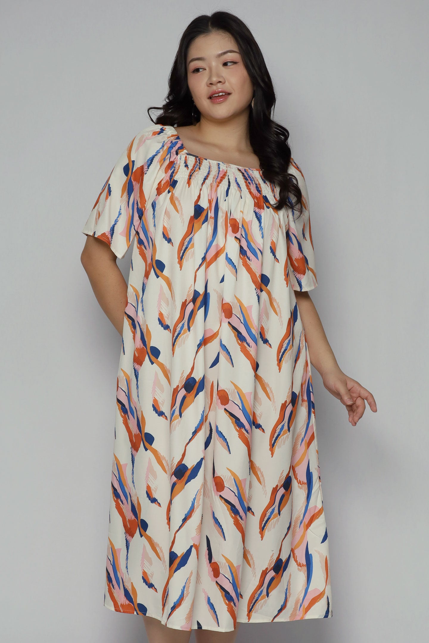 Yasmina Dress in Sunset Strokes