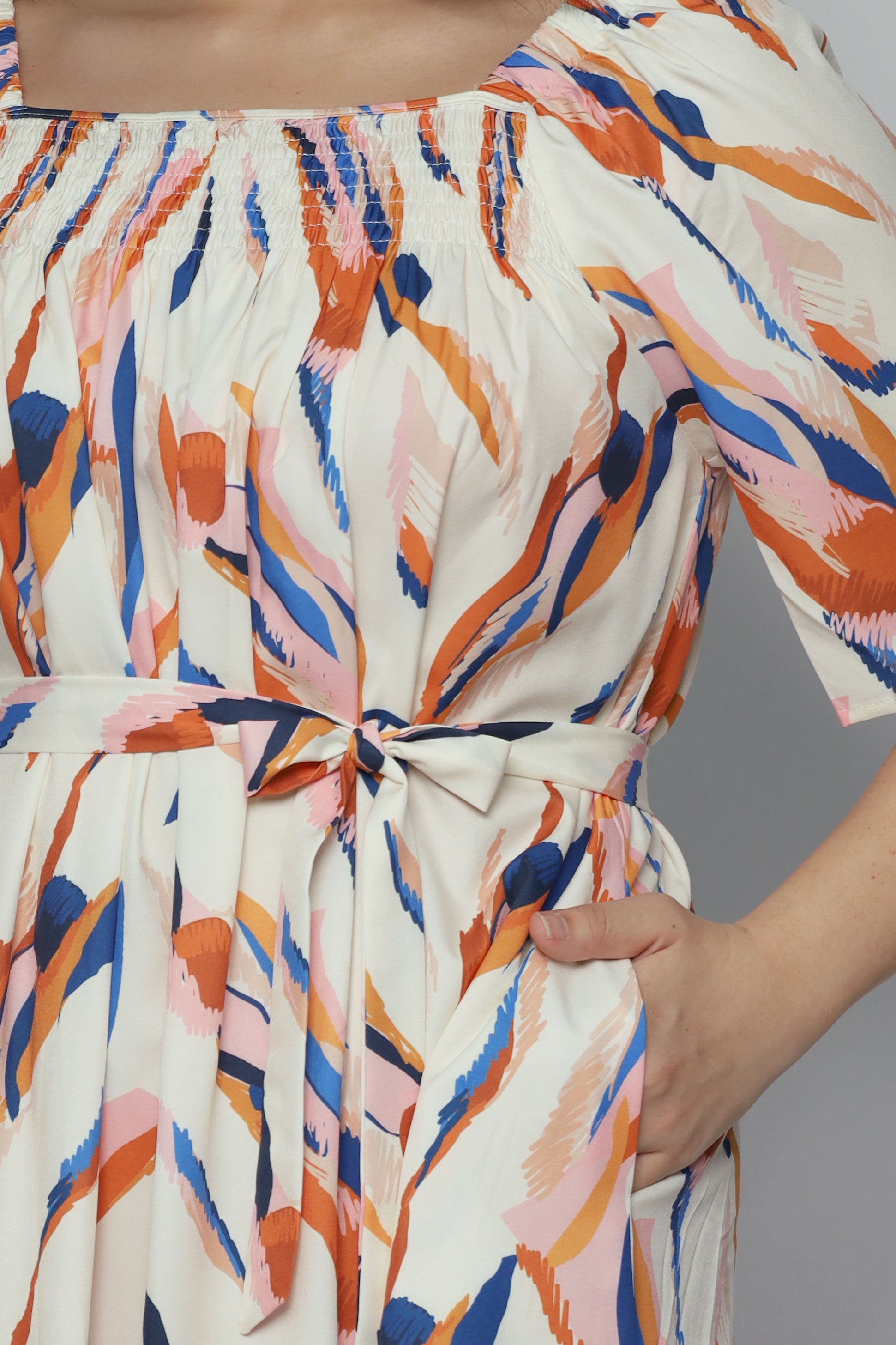 Yasmina Dress in Sunset Strokes