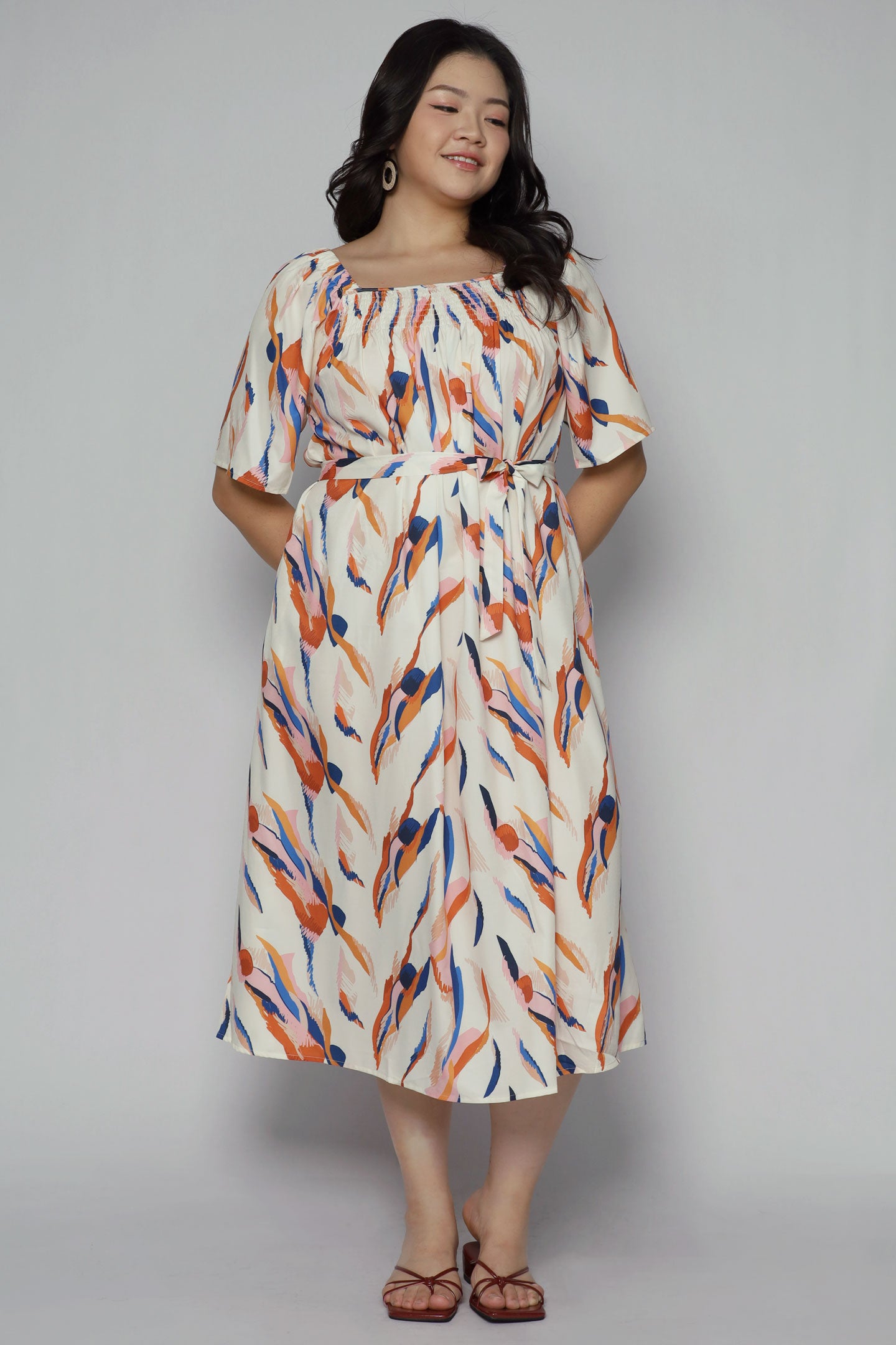 Yasmina Dress in Sunset Strokes