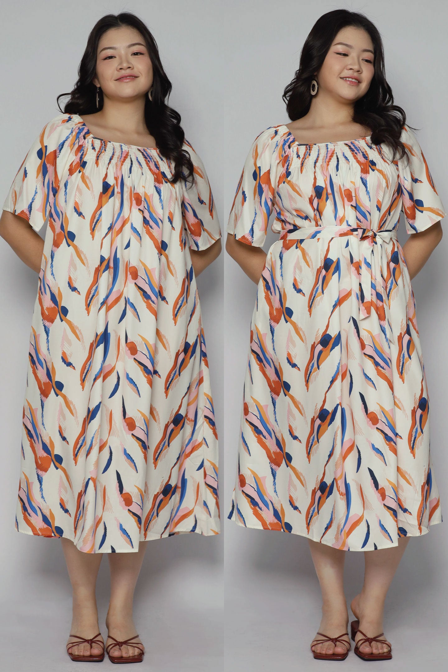 Yasmina Dress in Sunset Strokes