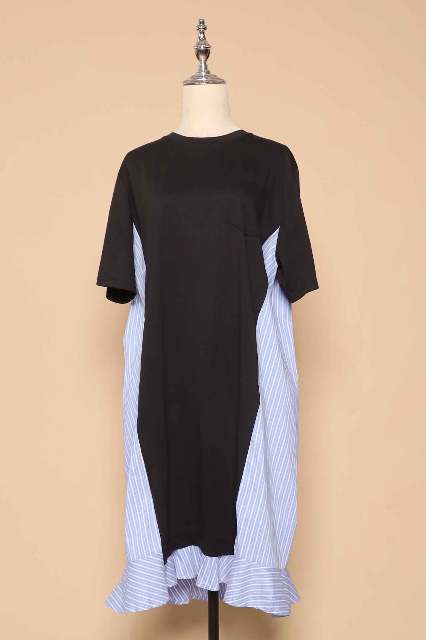 PO - Yong Pinstripes Dress in Black
