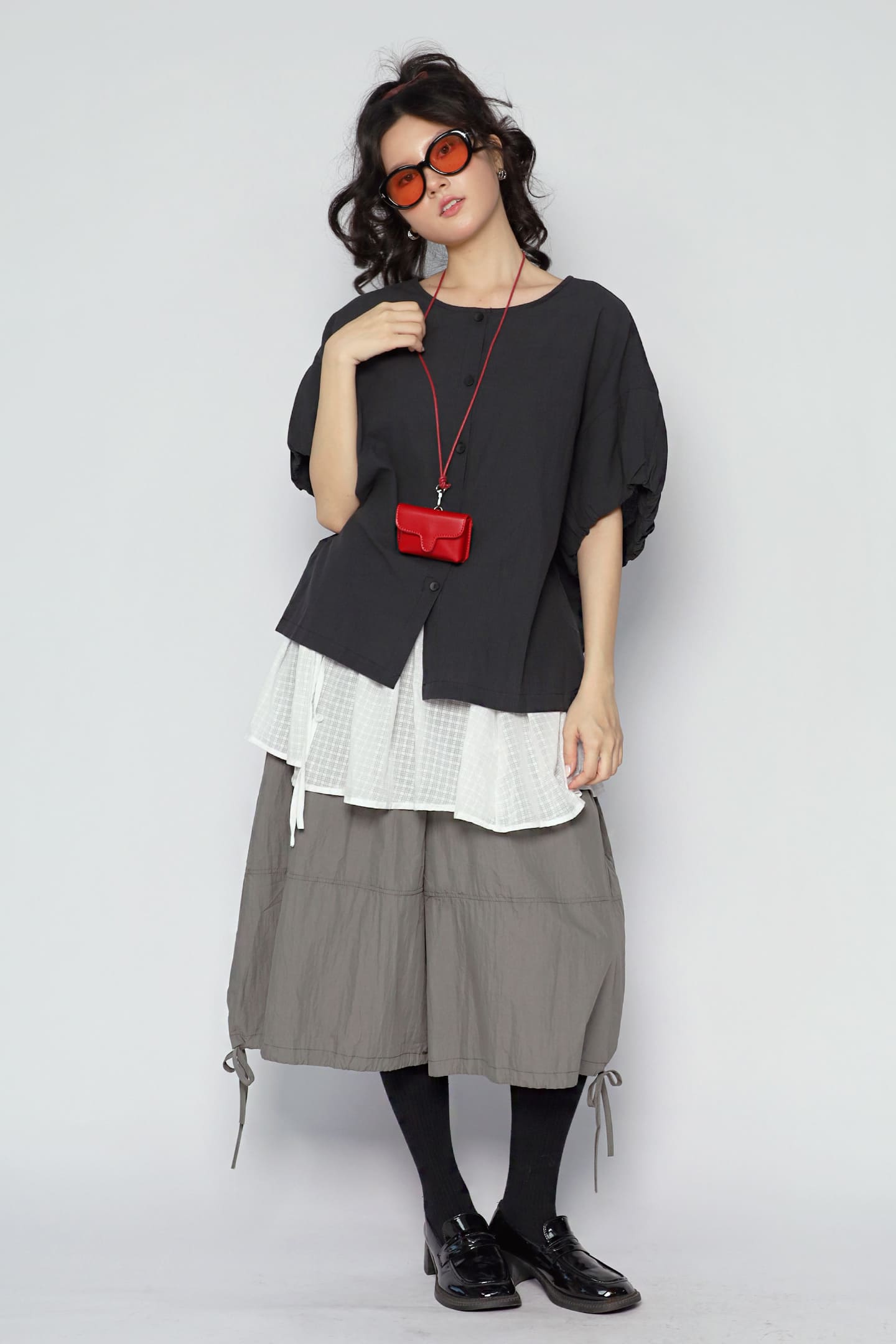 JOY - Yoro Reversible Shirt in Black Stripe
