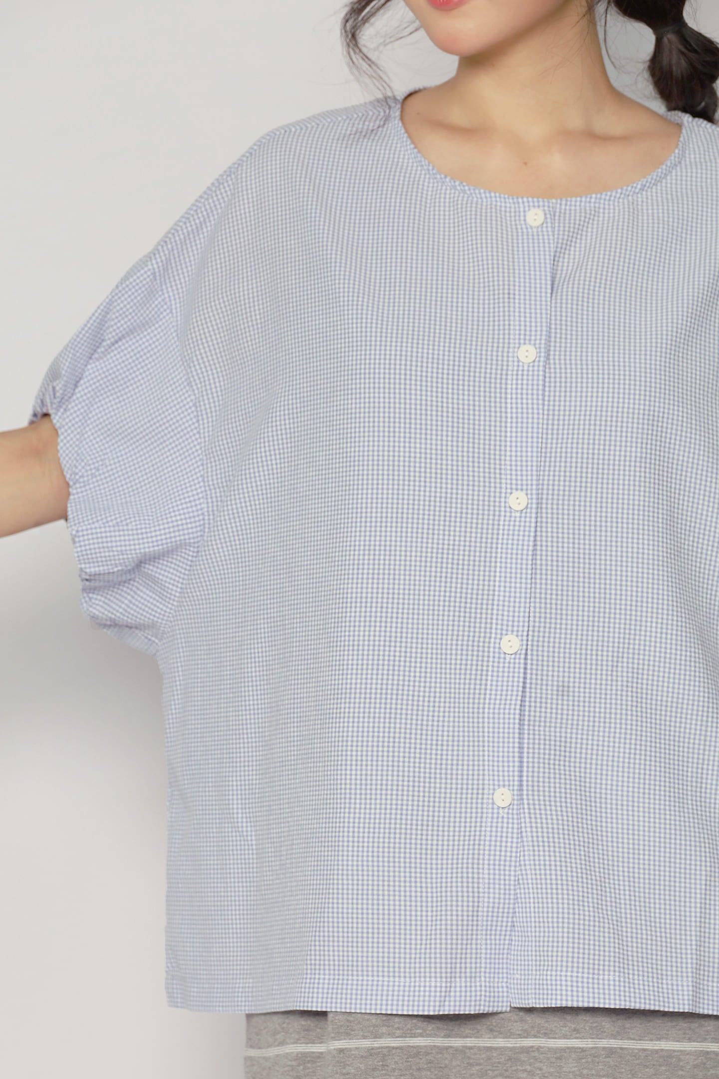 JOY - Yoro Reversible Shirt in Blue Check