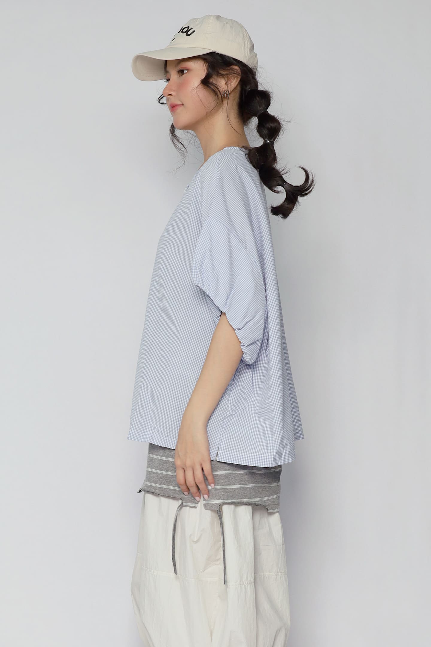 JOY - Yoro Reversible Shirt in Blue Check