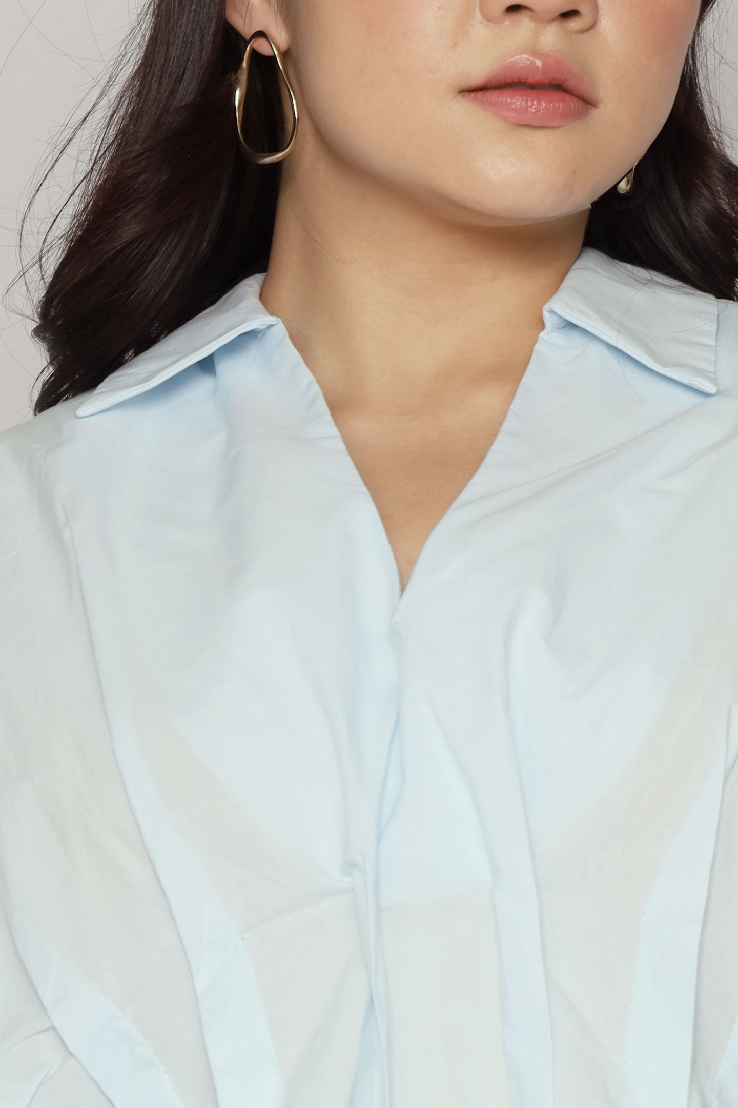 Yuka Pleated Top in Blue