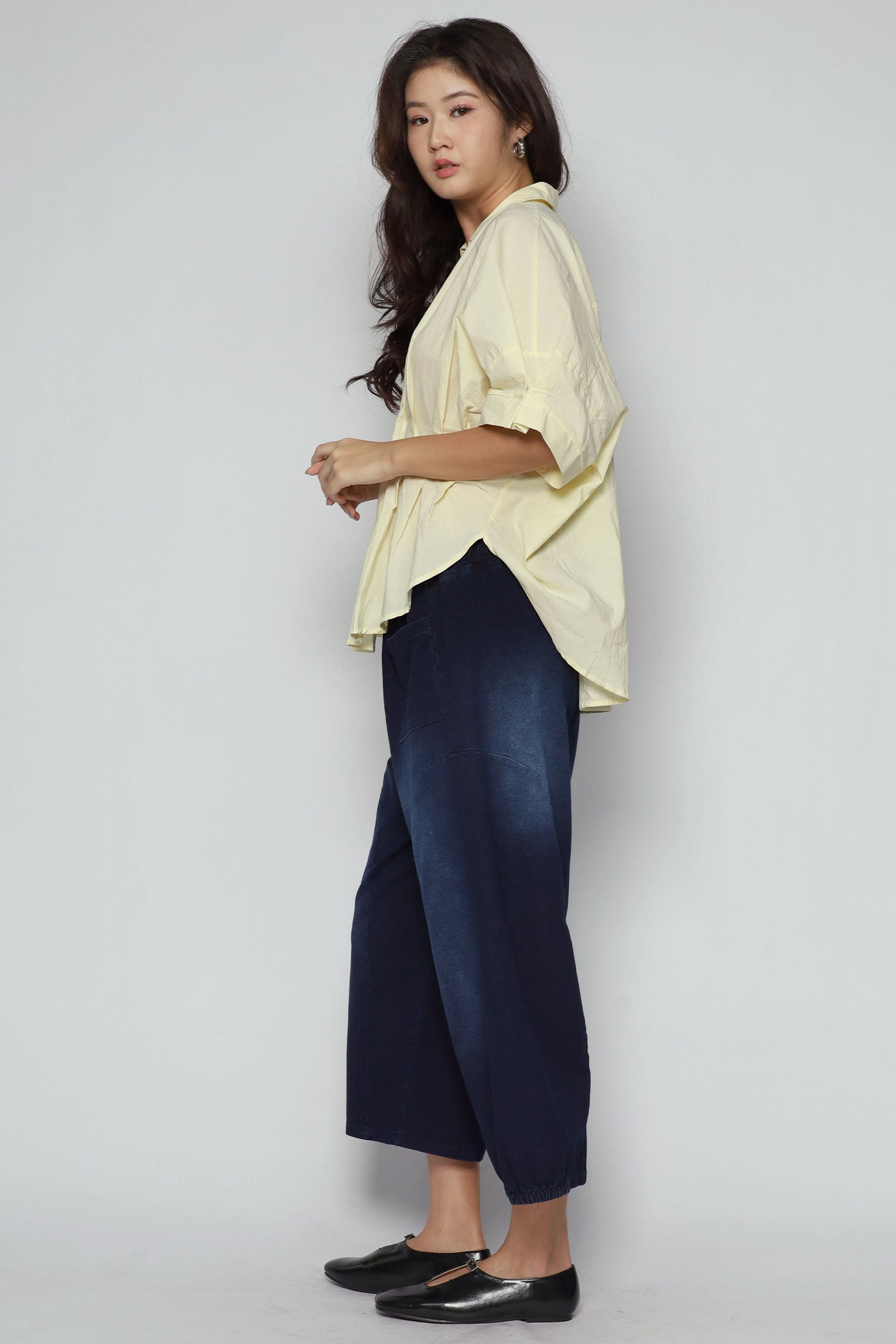 Yuka Pleated Top in Yellow