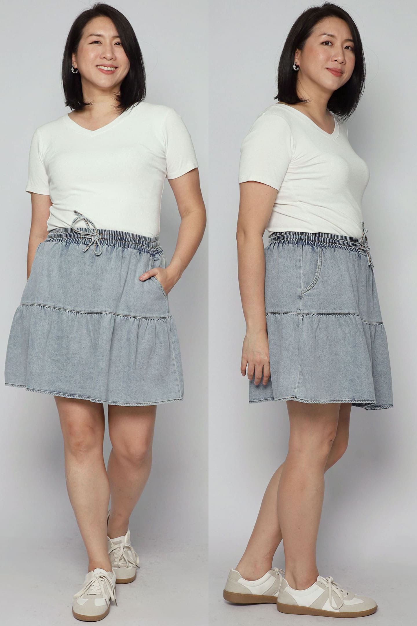 Zadie Skorts in Light Denim