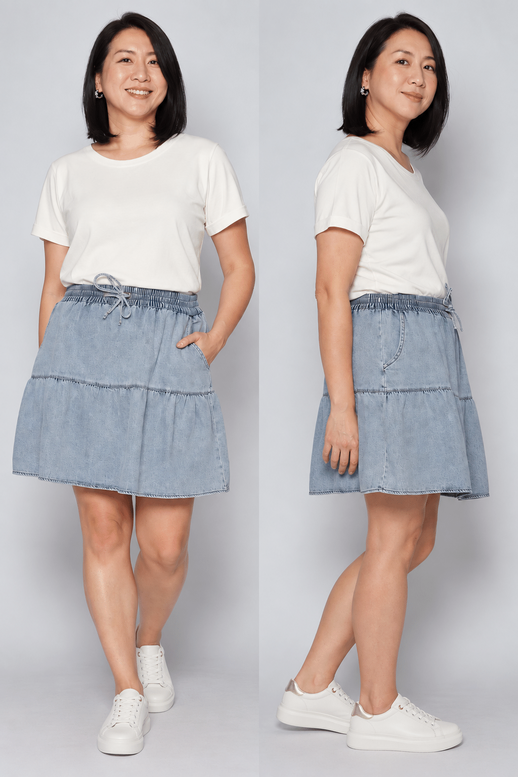 Zadie Skorts in Light Denim
