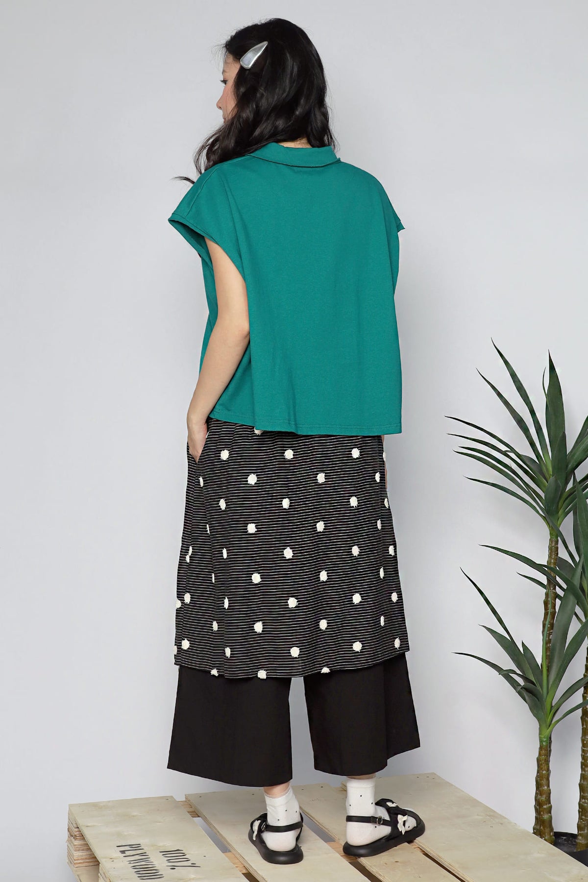 JOY - Zinnie Polo Top in Green