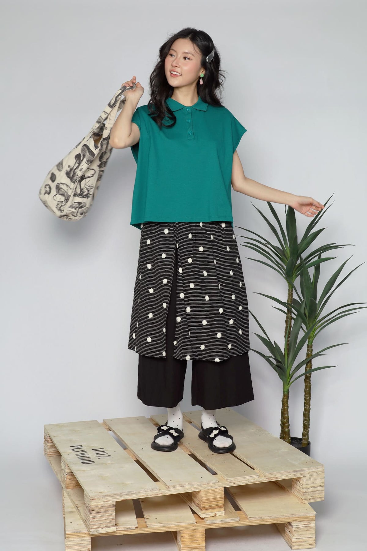 JOY - Zinnie Polo Top in Green
