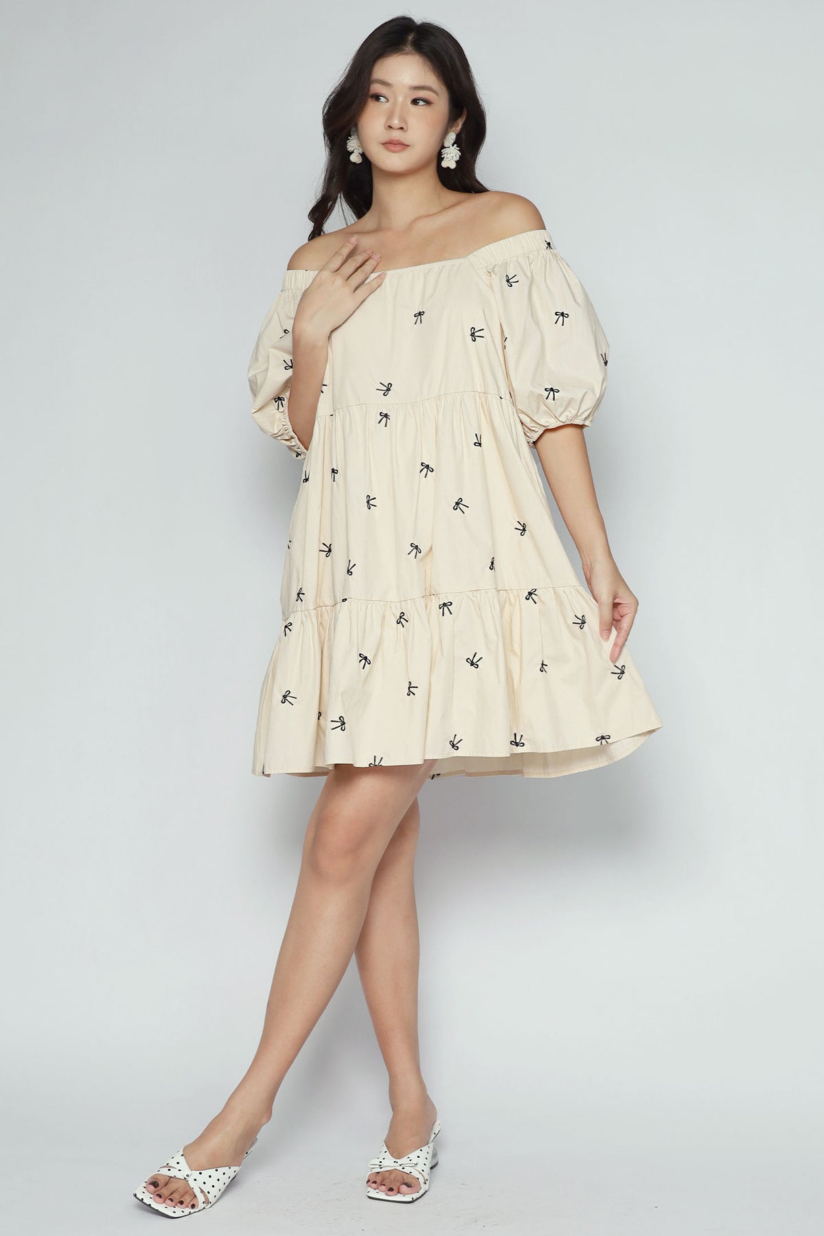 Zozo Dress in Cream Ribbon