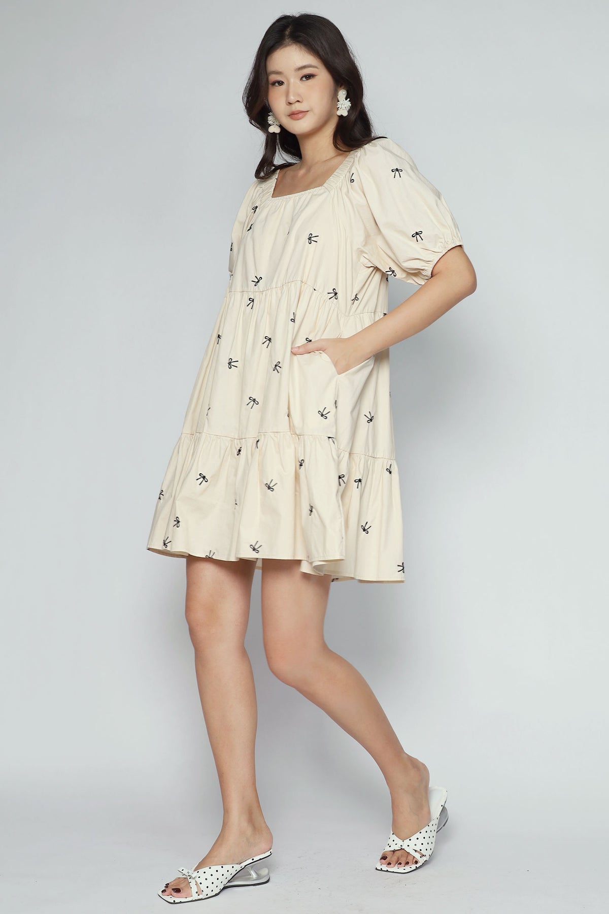 Zozo Dress in Cream Ribbon