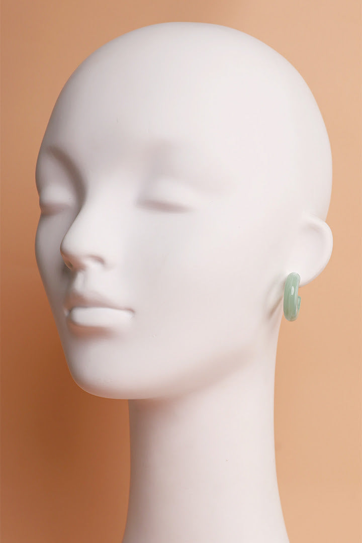 Opaque Jade C-Hoop Earrings